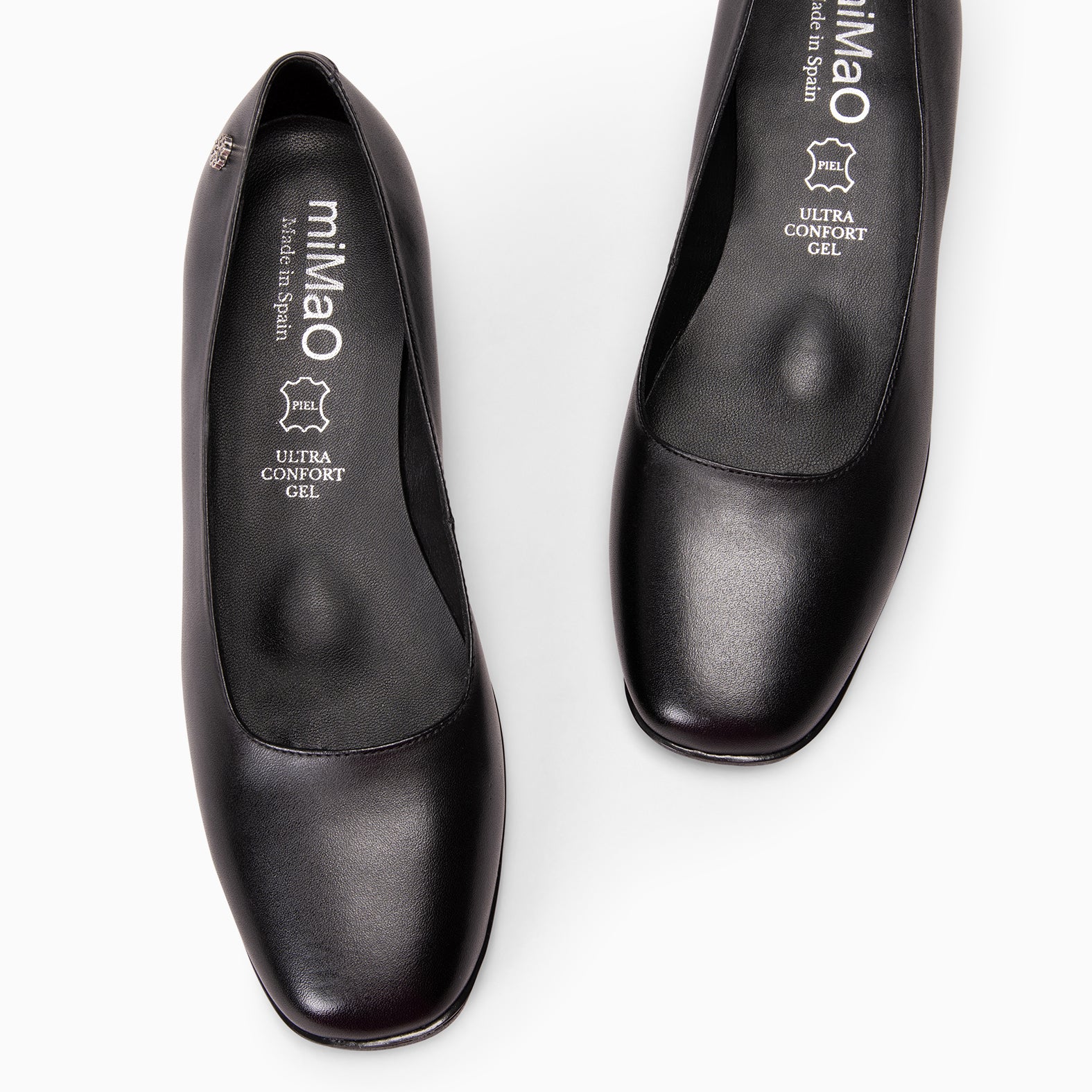 URBAN WIN - Chaussures à petit talon et bout carré en cuir NOIR