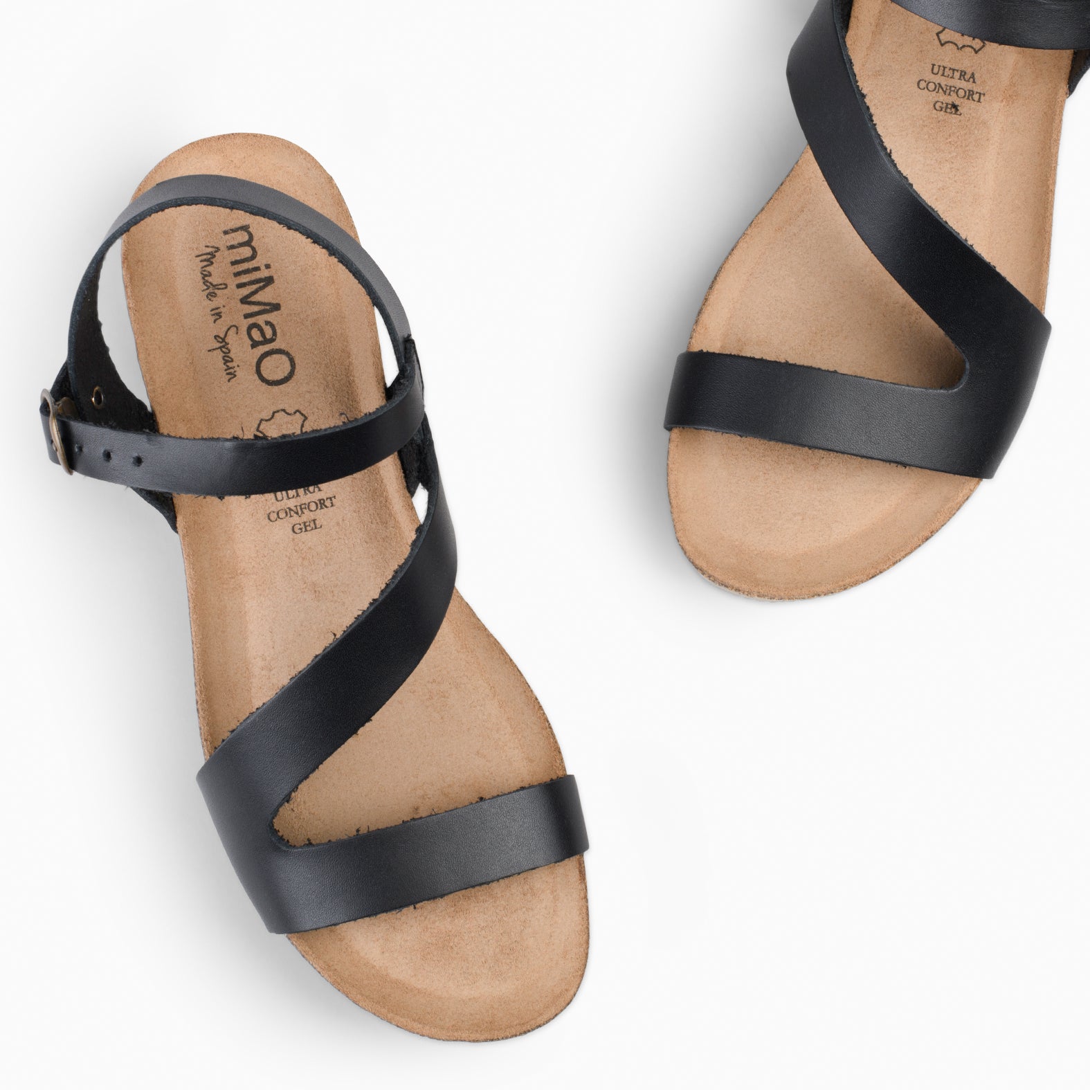 LIS - BLACK BIO LEATHER SANDALS