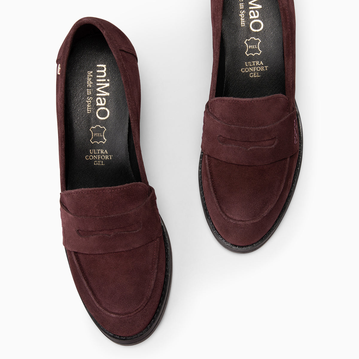 LATTÉ - BURGUNDY Mid Heel Moccasins