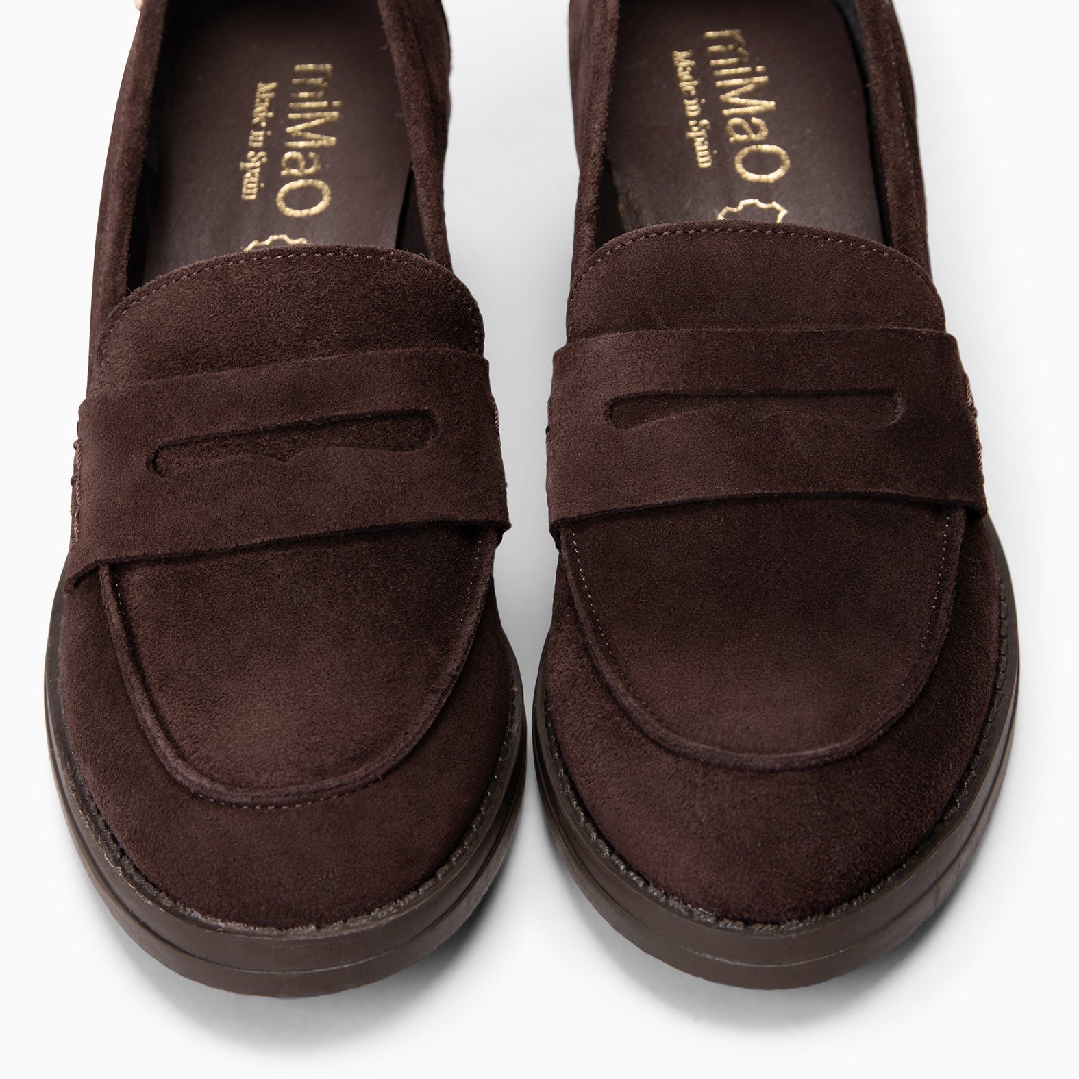 LATTÉ – BROWN Mid Heel Moccasins