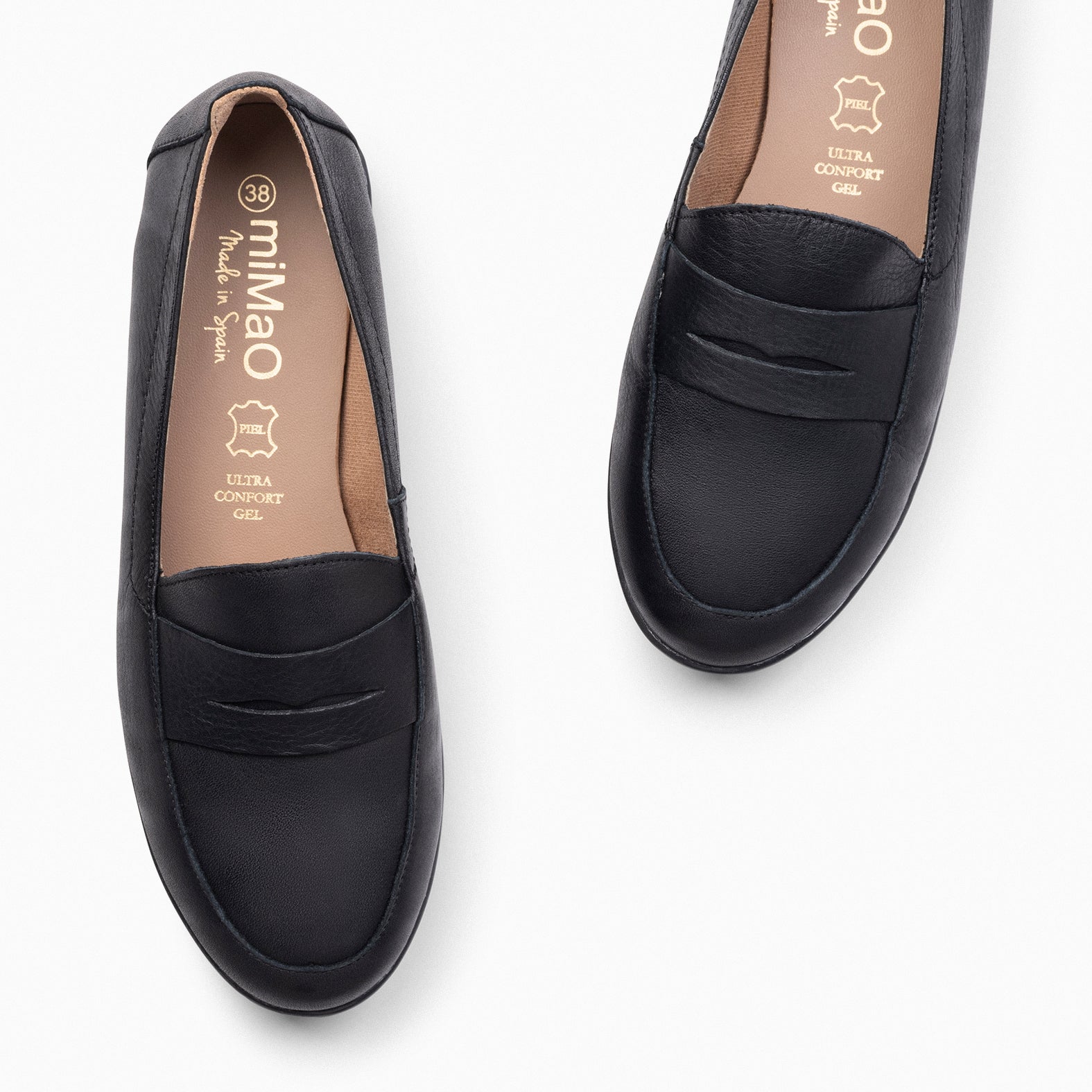 360 - Mocassins à petit talon compensé NOIR