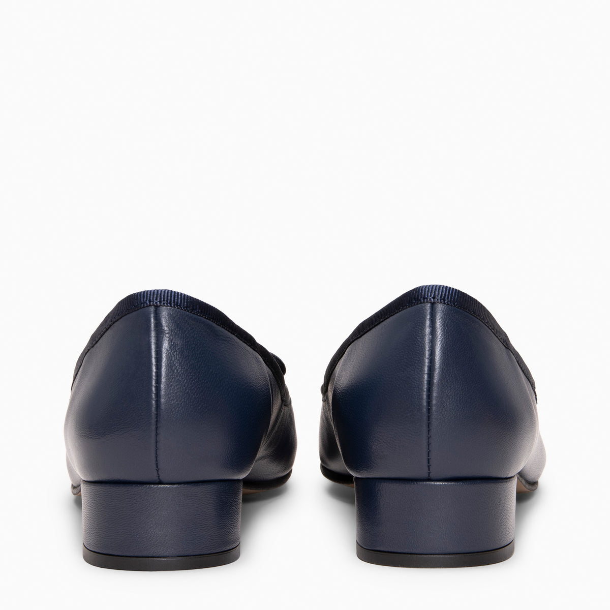 ALEXA - Ballerines à petit talon en cuir BLEU MARINE