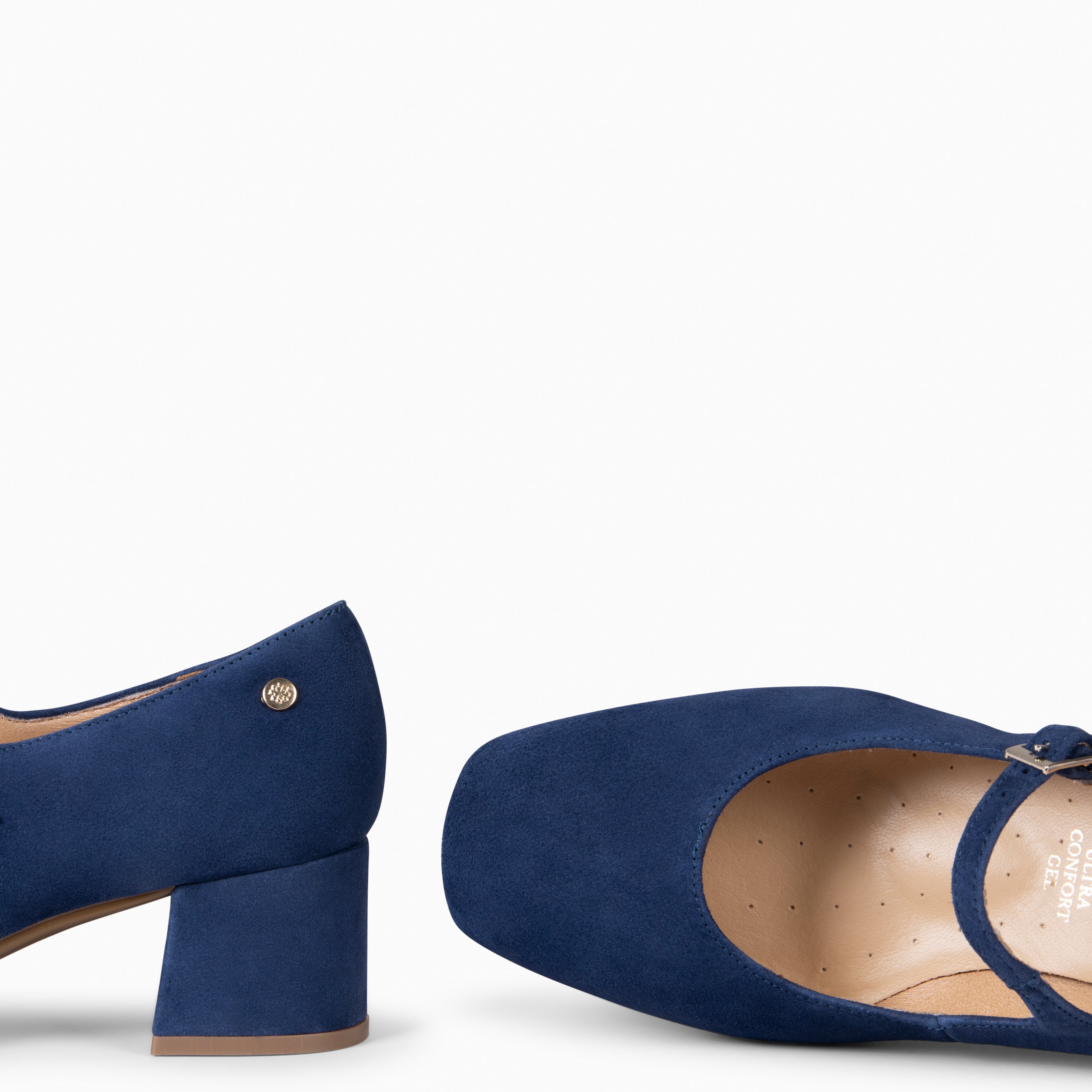 BELLA - NAVY SUEDE LEATHER MARY-JANE SHOES