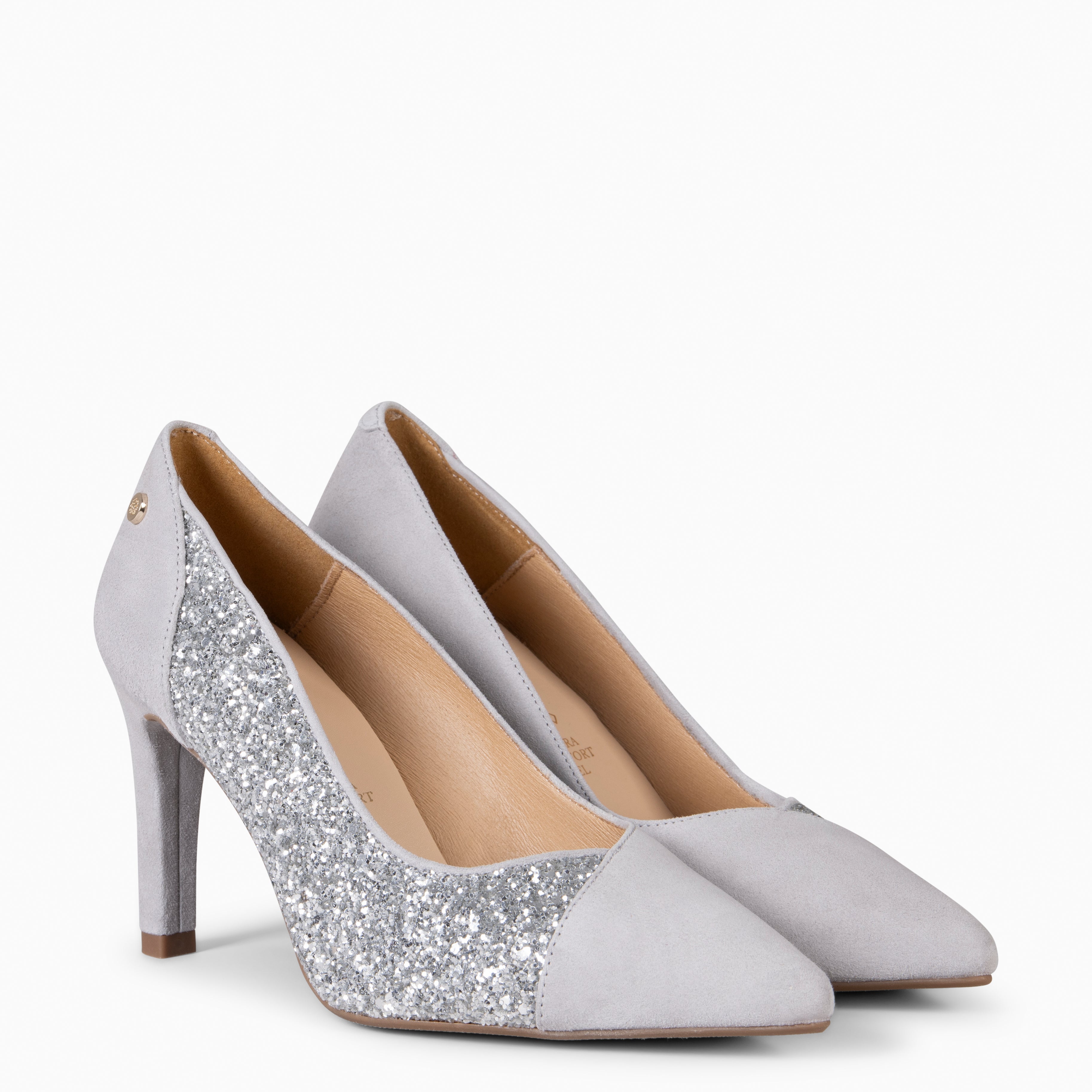 GLAM NIGHT - GREY HIGH HEEL WITH GLITTER