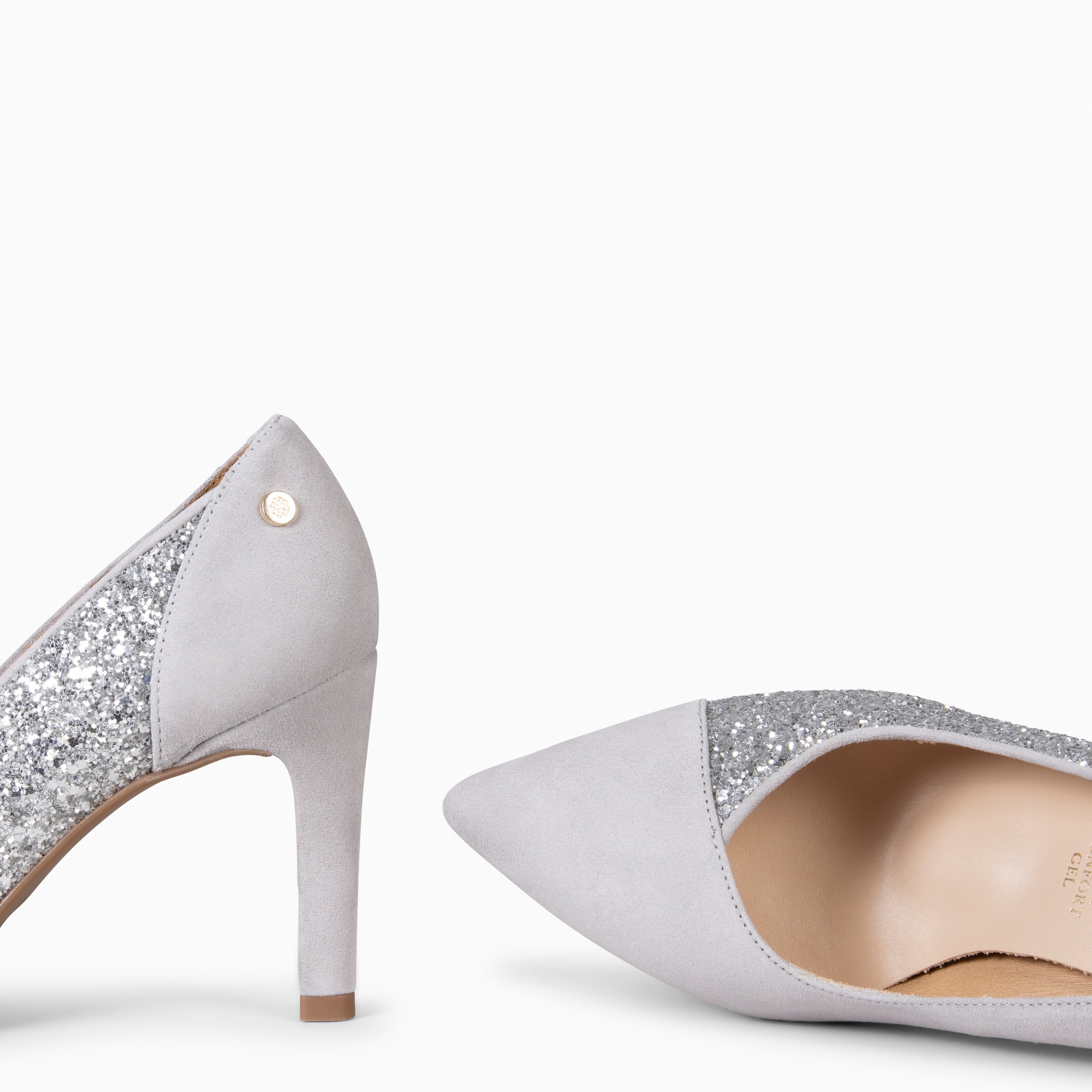 GLAM NIGHT - GREY HIGH HEEL WITH GLITTER