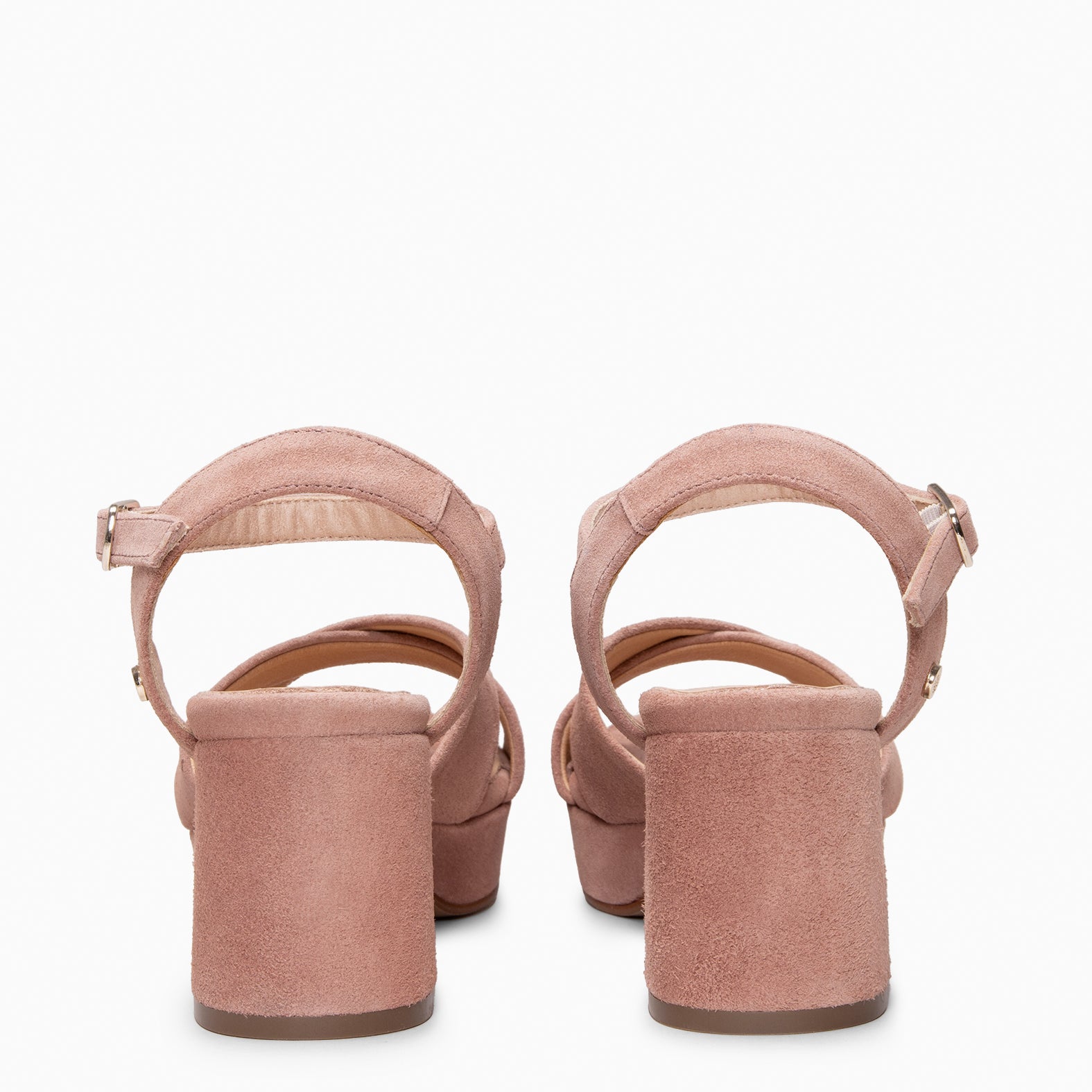 CERDEÑA - Sandalias de tacón ancho y plataforma ROSA PALO - miMaO ®