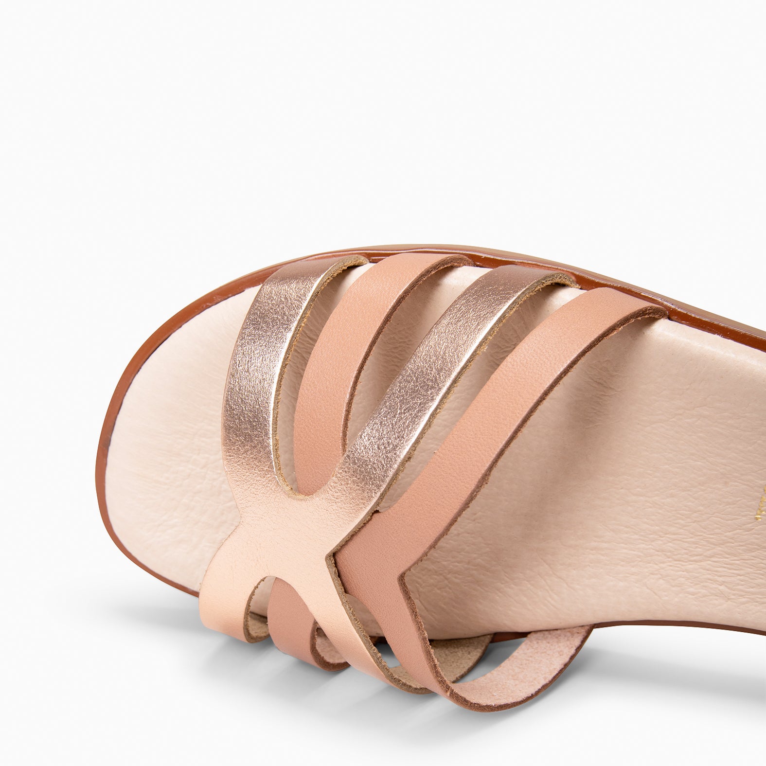 BELISA - Sandales Plates en cuir OR ROSE
