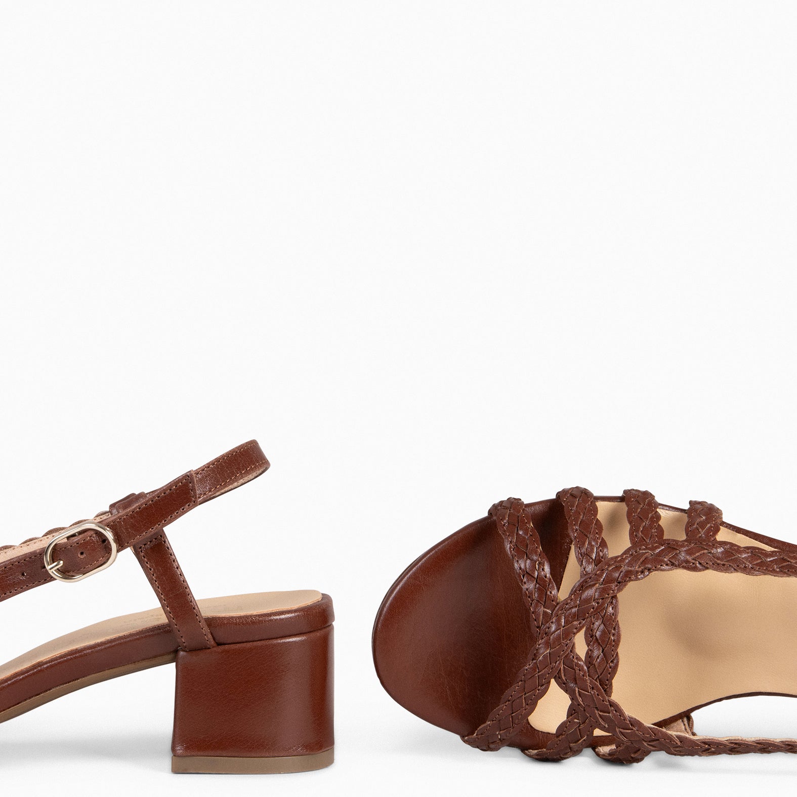 LINA - Sandalias de tacón ancho MARRON - miMaO ®
