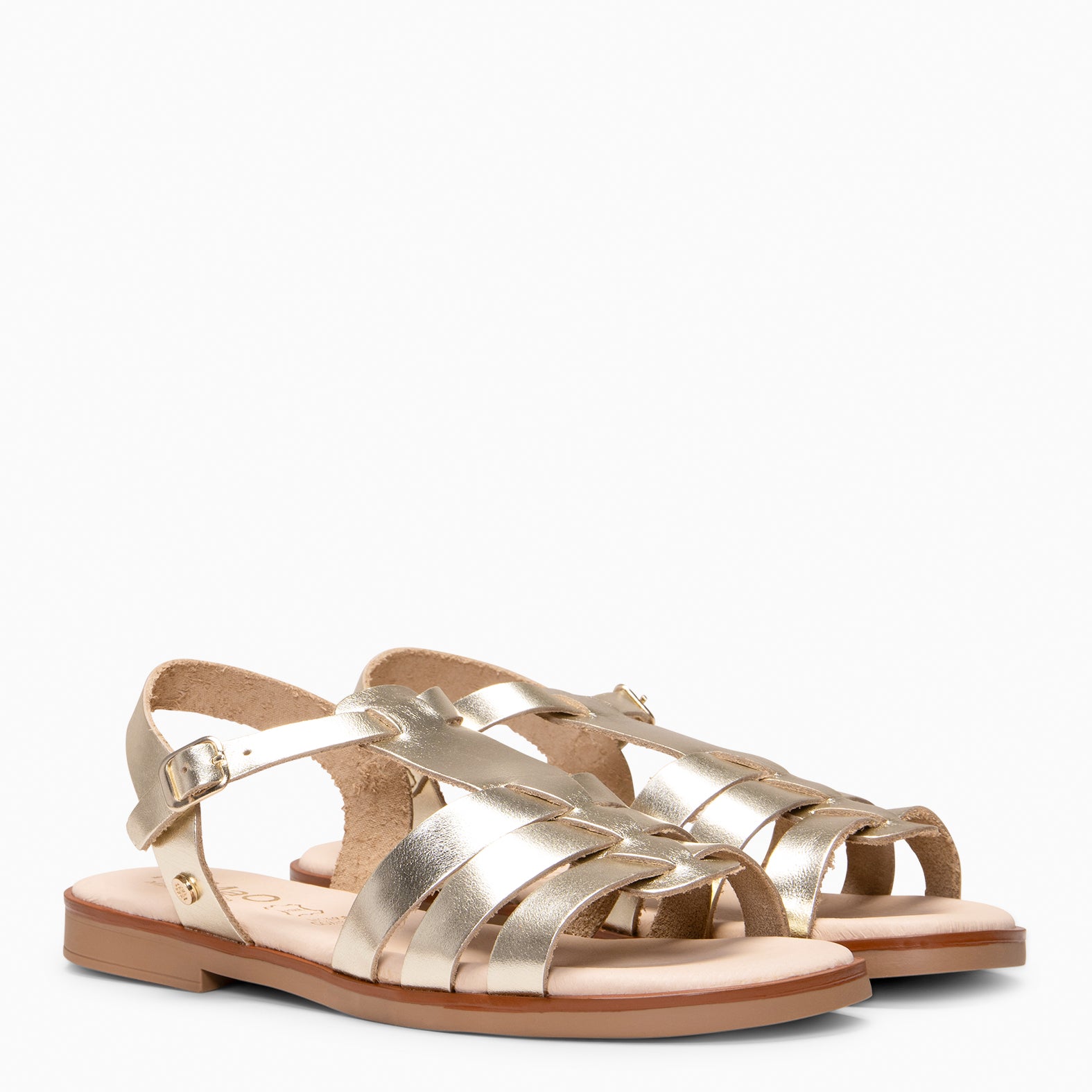 NAIRA - Golden Slides sandal leather