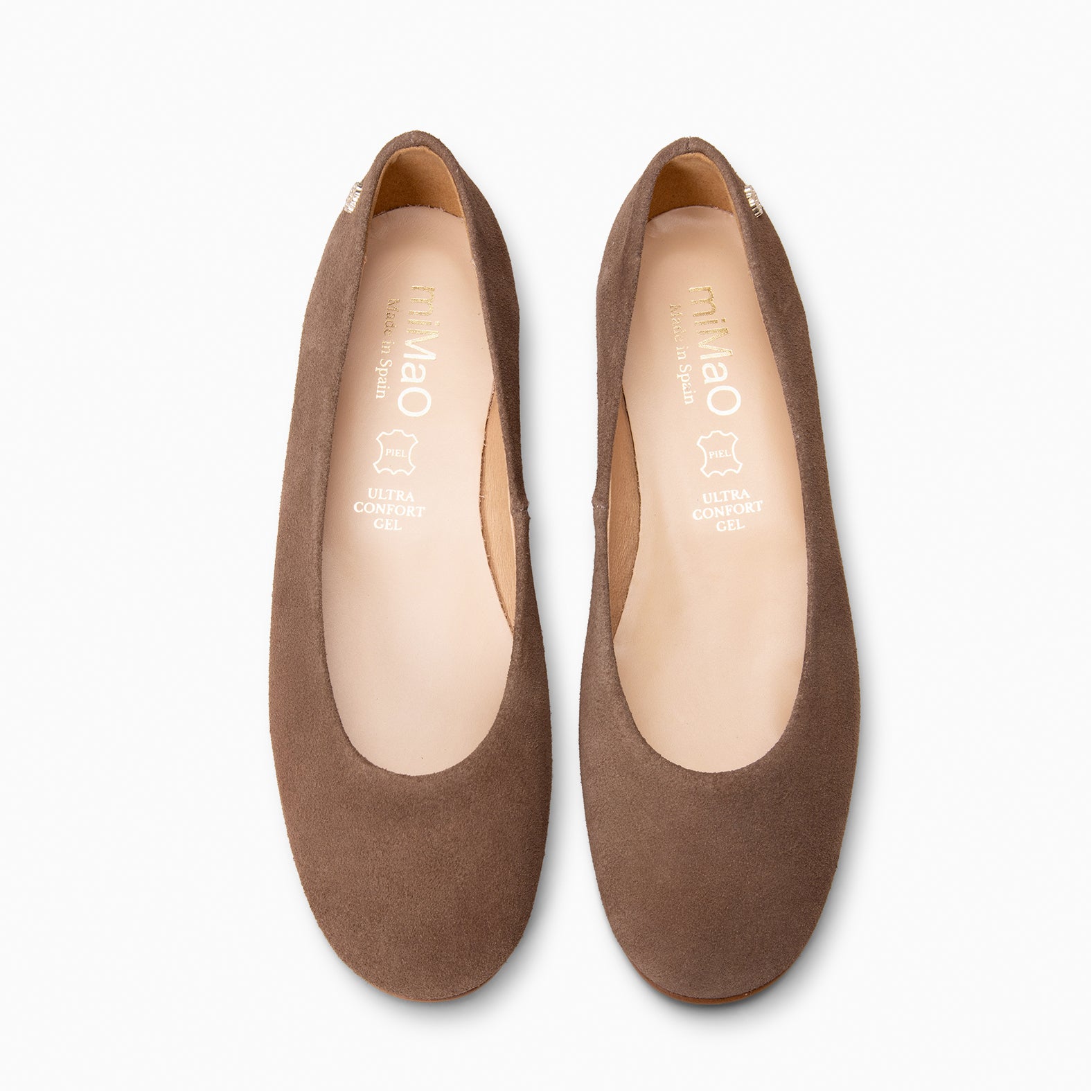CHLOE - Ballerines en daim à bout rond TAUPE