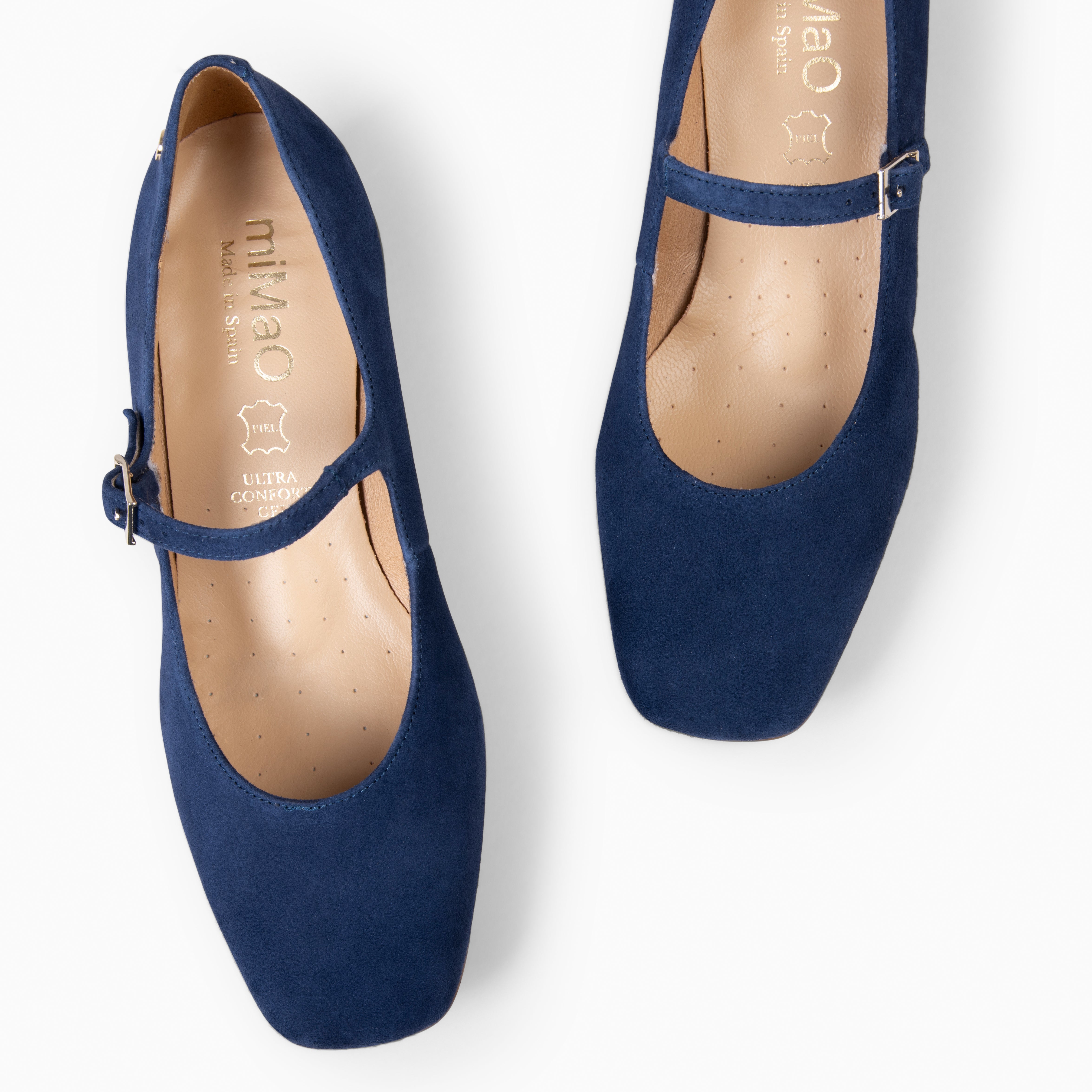 BELLA - NAVY SUEDE LEATHER MARY-JANE SHOES