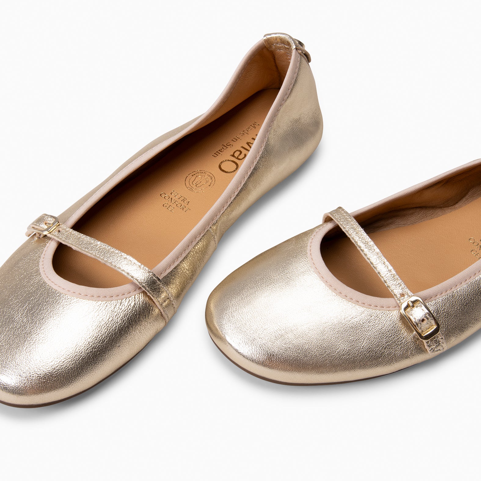 MANDY - GOLDEN FLAT BALLERINA BARESOFT