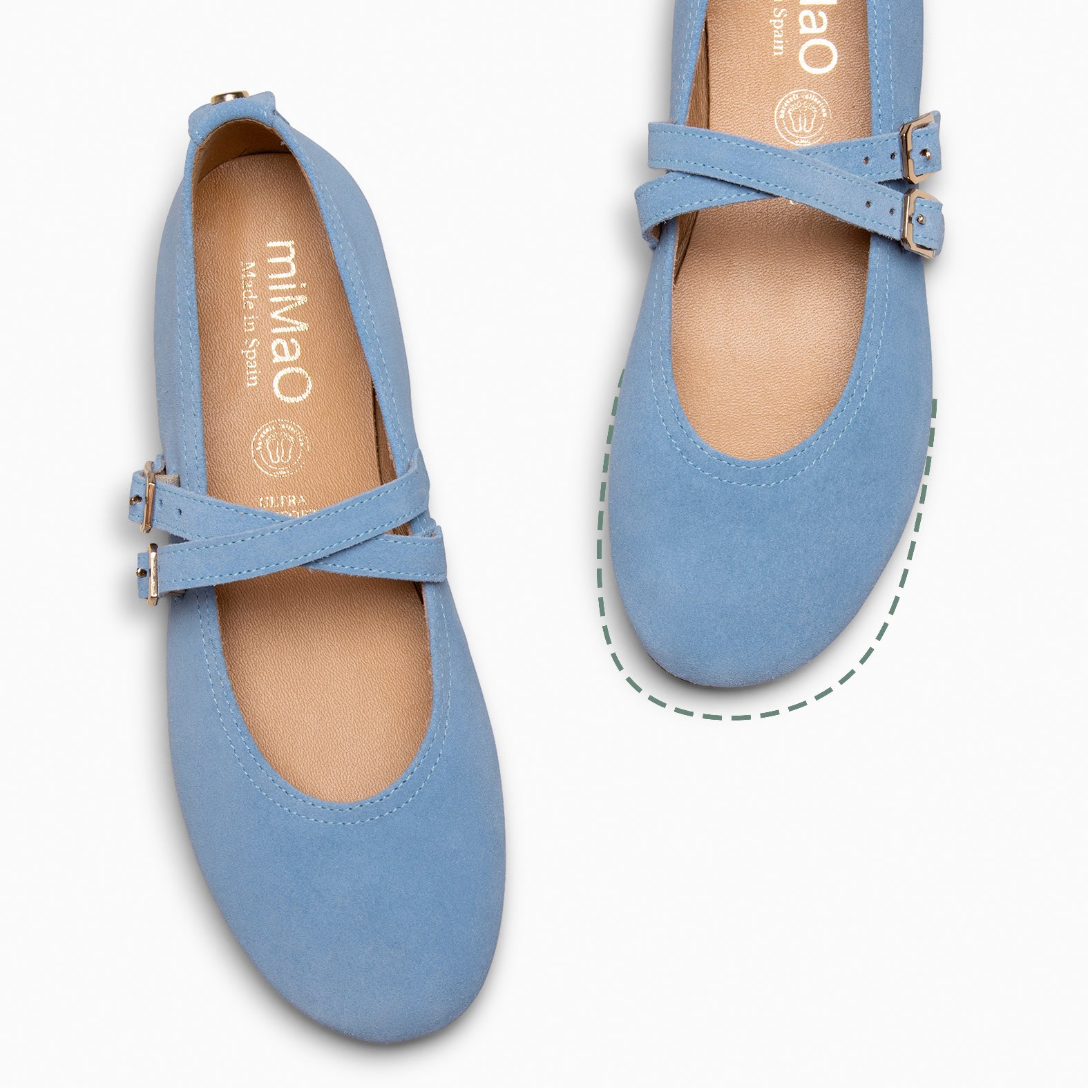 AMAPOLA - BAILARINA PLANA BARESOFT AZUL