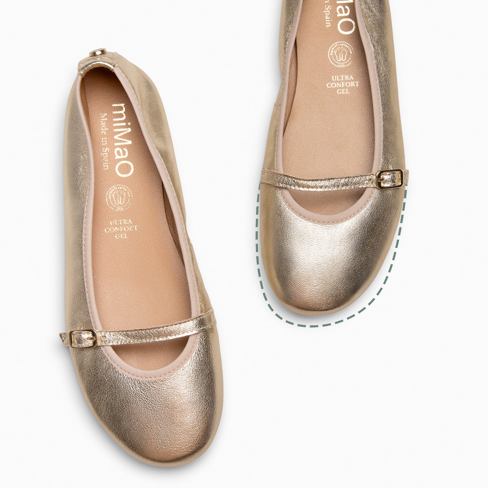 MANDY - GOLDEN FLAT BALLERINA BARESOFT