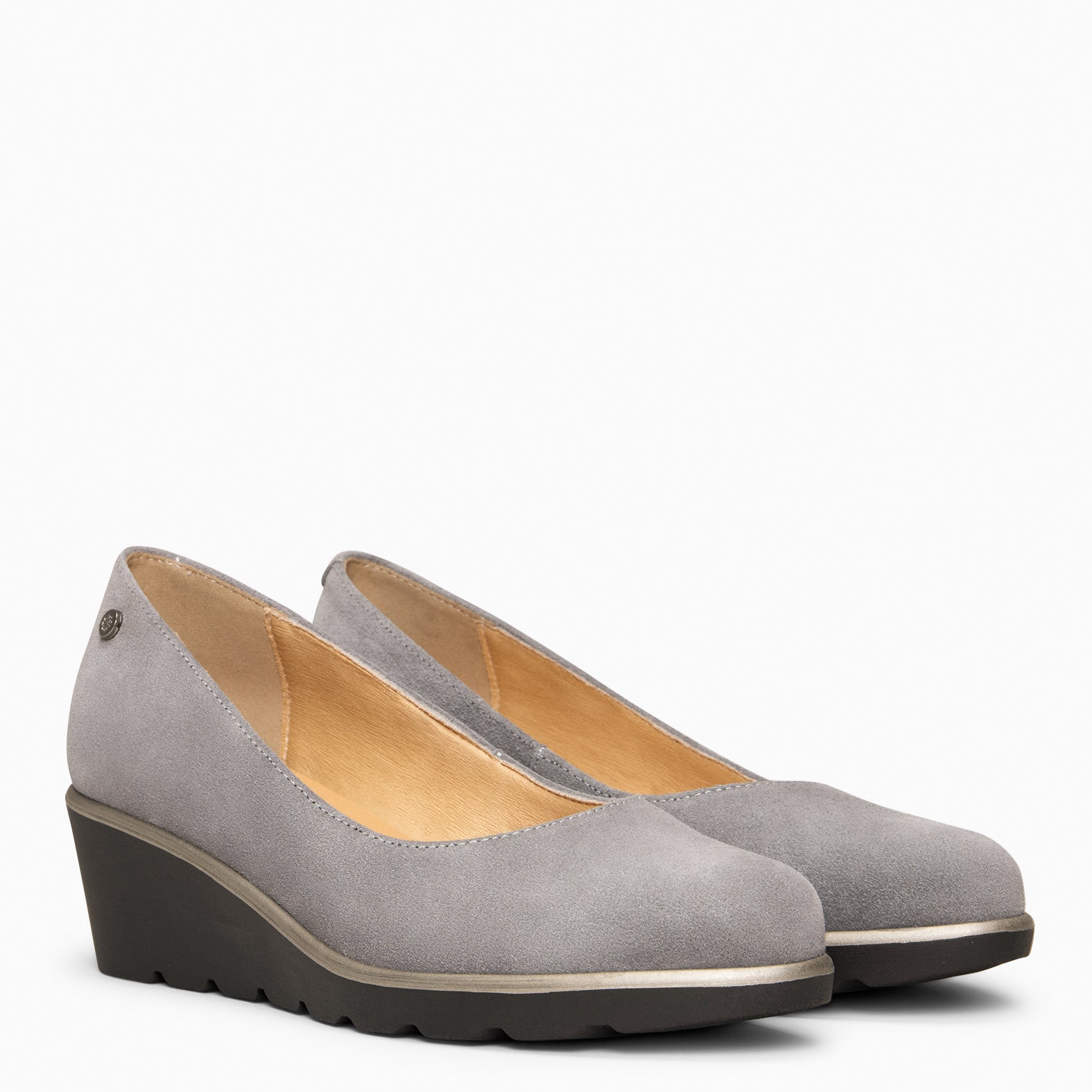 IRIS - Bailarina GRIS con cuña de piel