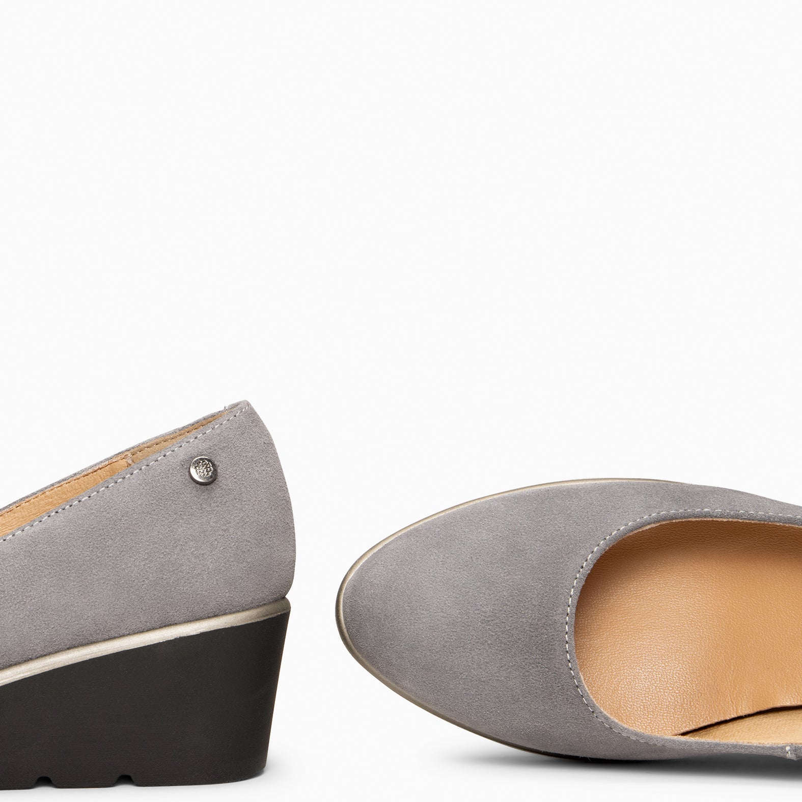 IRIS - Bailarina GRIS con cuña de piel