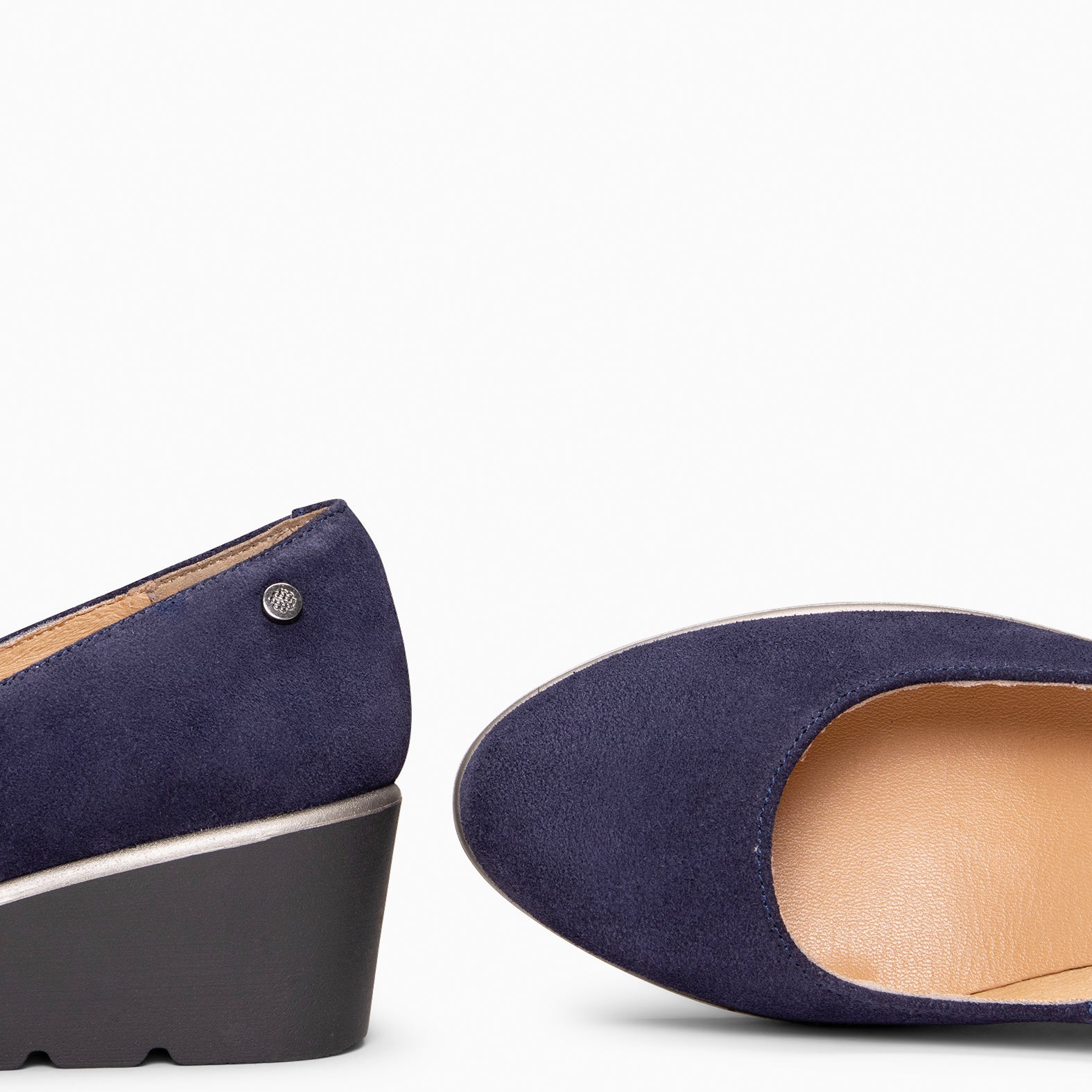 IRIS - Ballerines à talon compensé BLEU MARINE