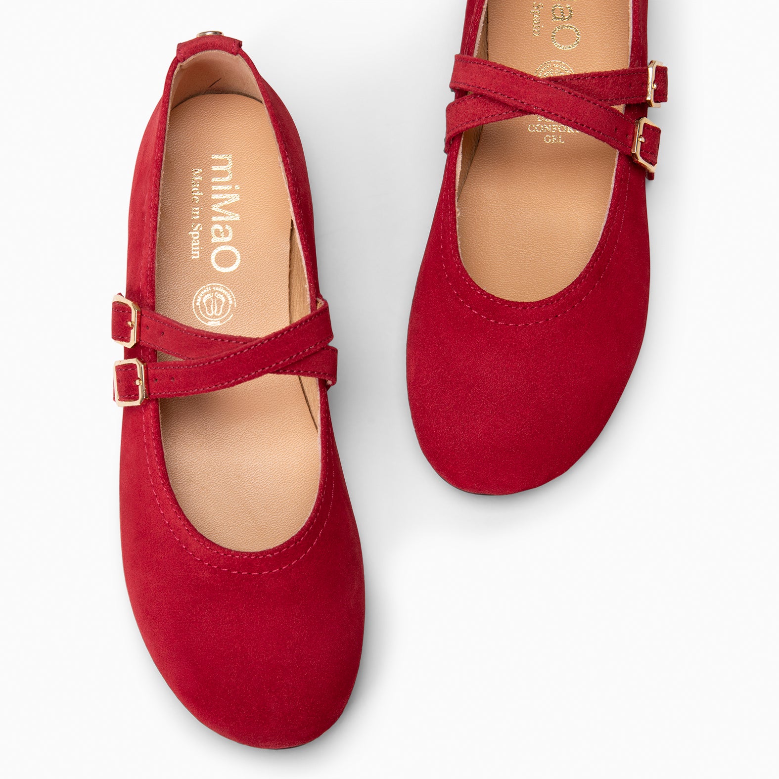 AMAPOLA - Mary Jane à lanières croisées en daim BORDEAUX