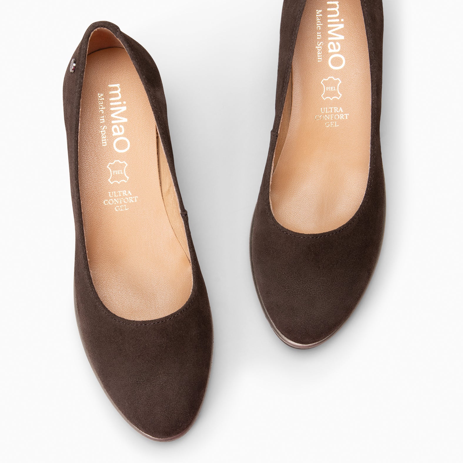 IRIS - Ballerines à talon compensé MARRON