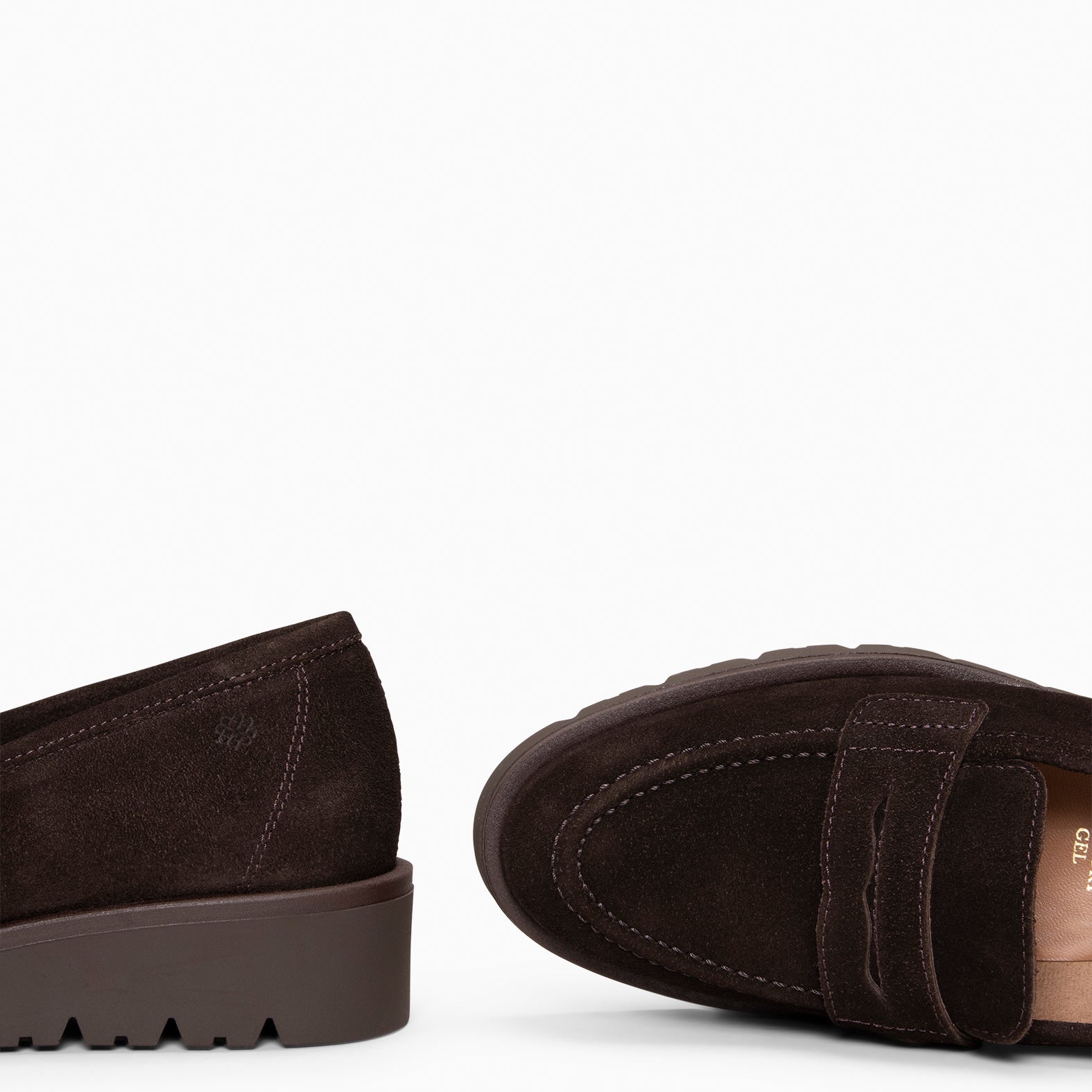 DAFNE - BROWN leather wedge loafers