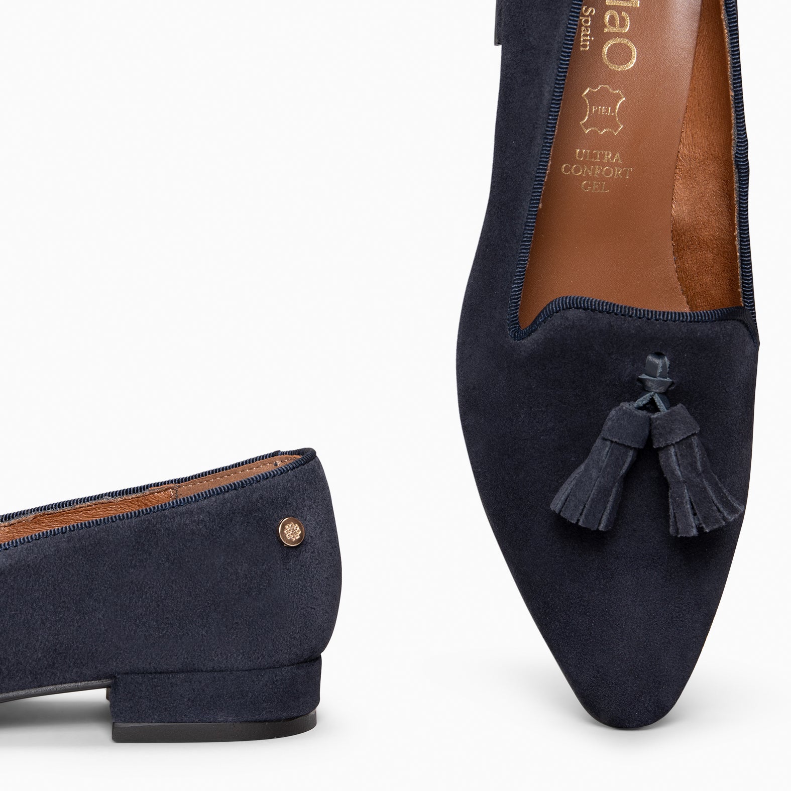 ADISA – Mocasines de piel de serraje MARINO