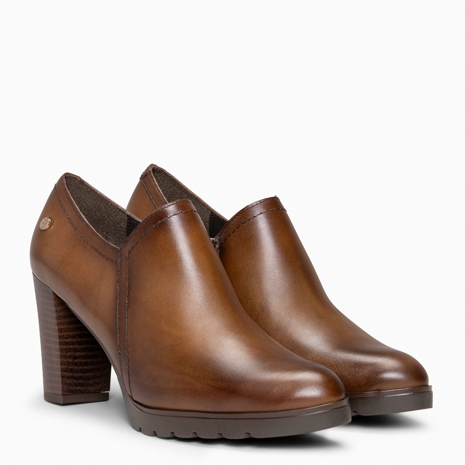 DAYANA - Botines de tacón alto de piel TAUPE