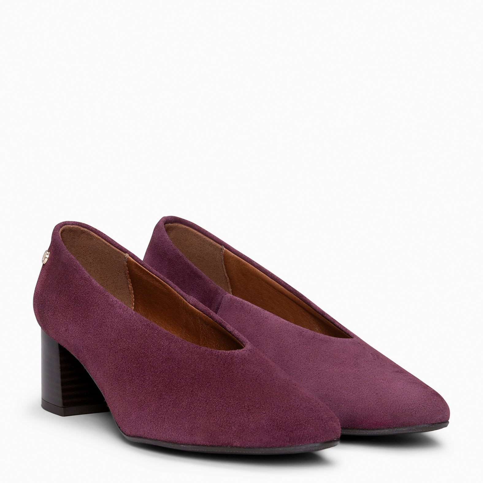 URBAN STYLE - Escarpins à talon moyen en daim BORDEAUX