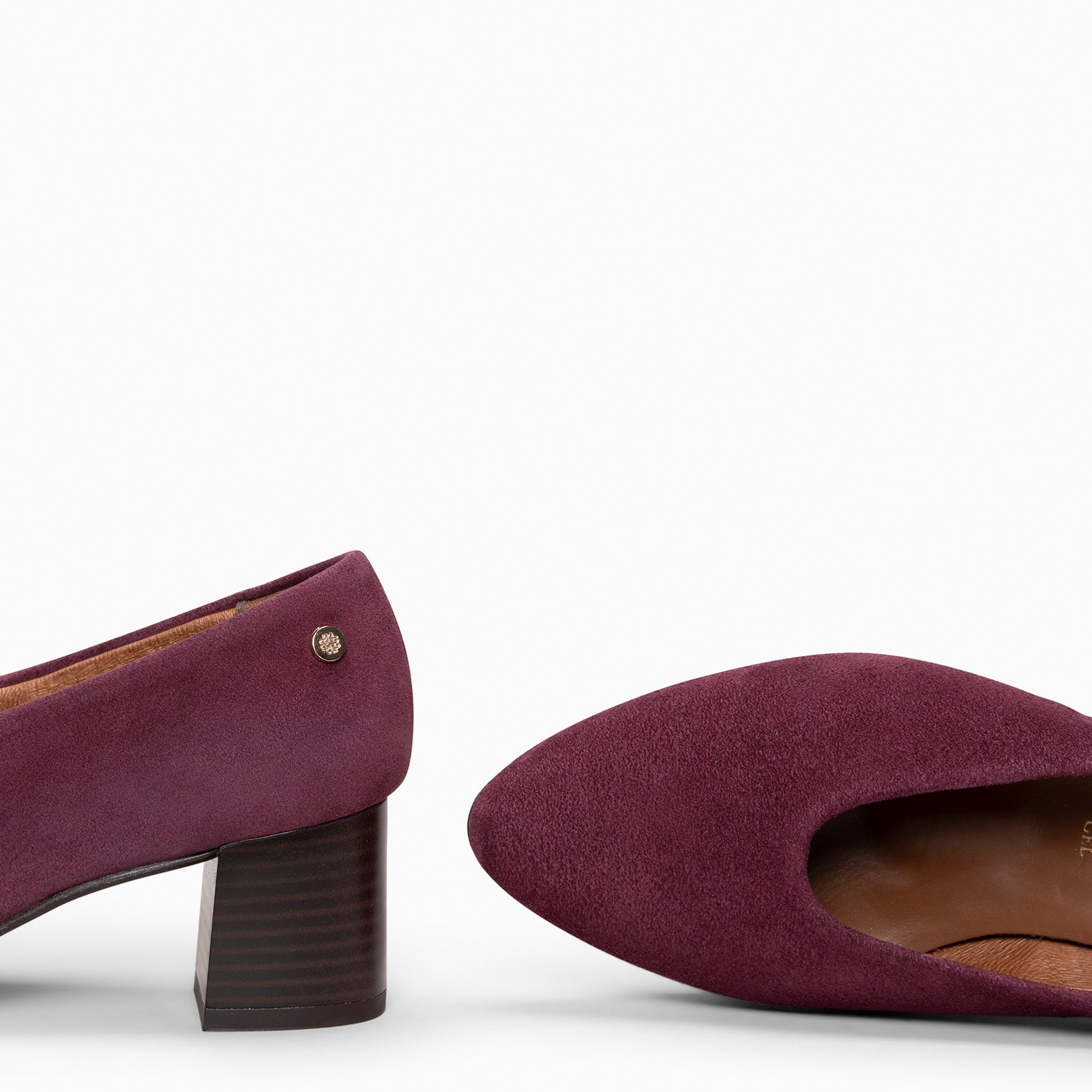 URBAN STYLE - Escarpins à talon moyen en daim BORDEAUX