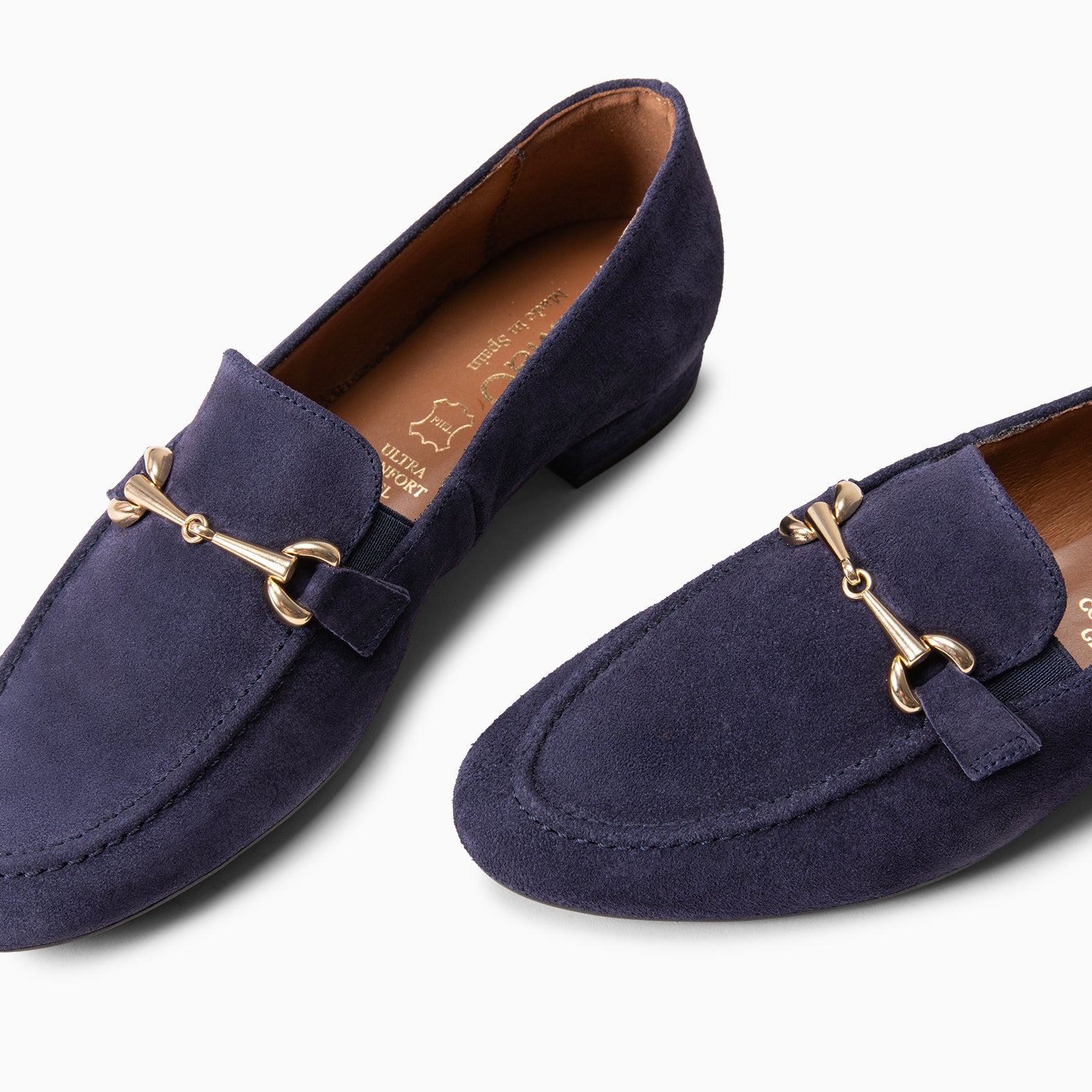 SERENA - Mocassins en daim à petit talon BLEU MARINE