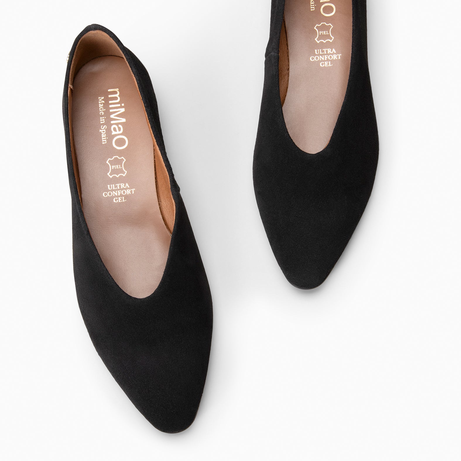 URBAN LACY - Chaussures plates à bout pointu en daim NOIR