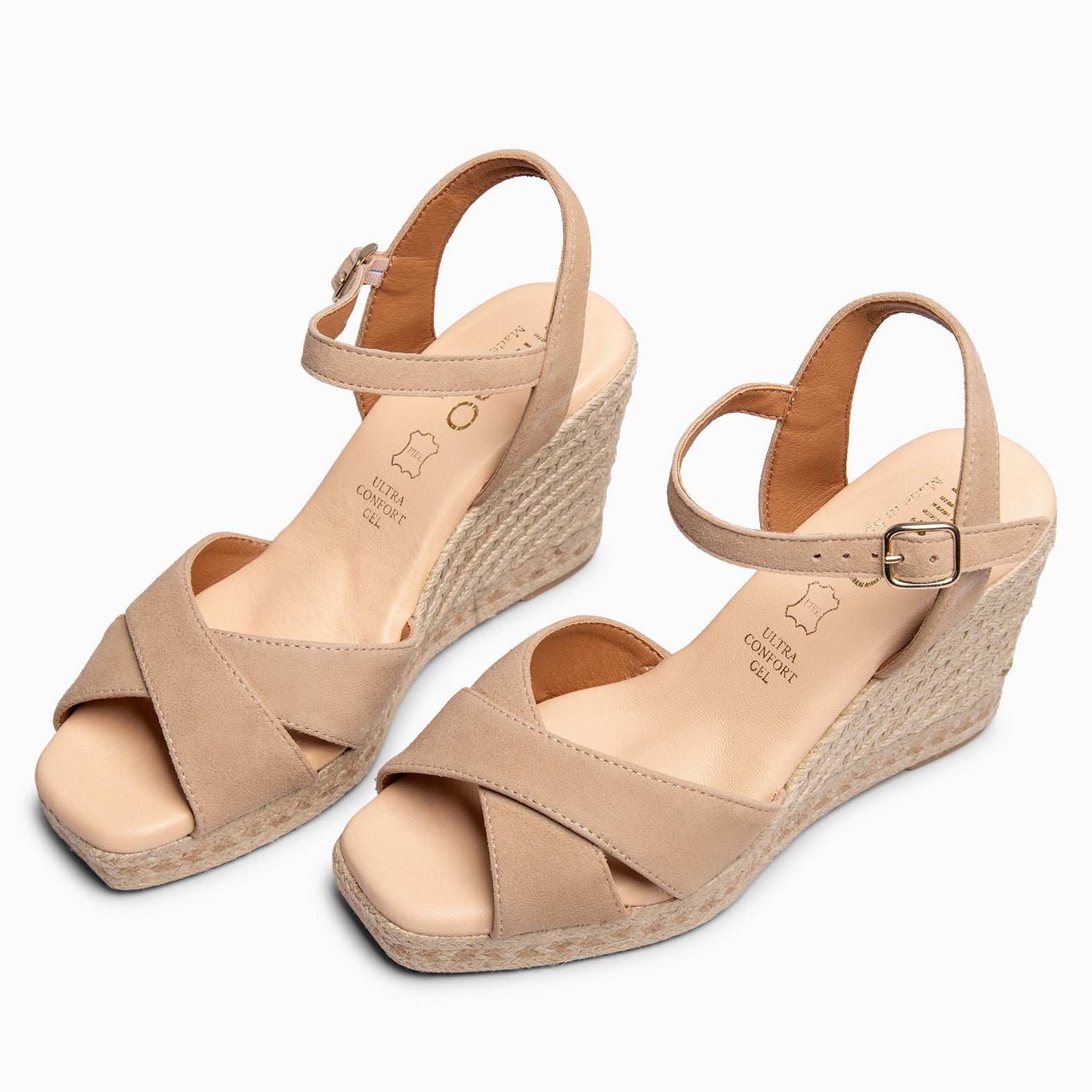 VERA - Cuña de esparto de ante NUDE