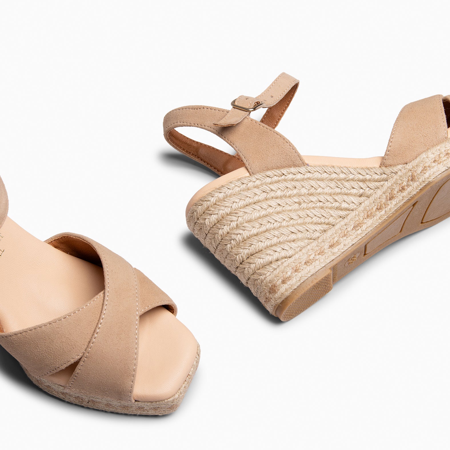 VERA - Cuña de esparto de ante NUDE