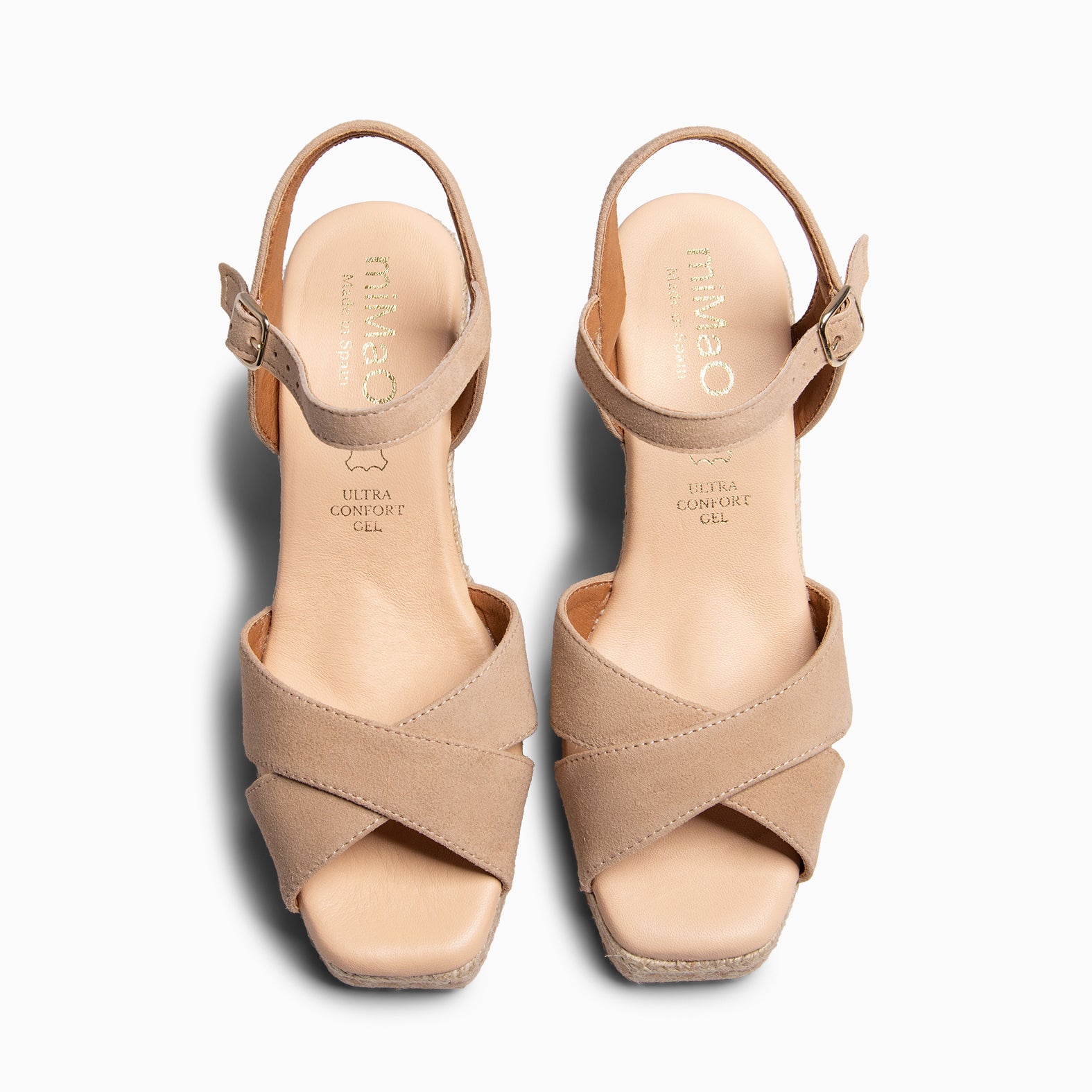 VERA - Cuña de esparto de ante NUDE