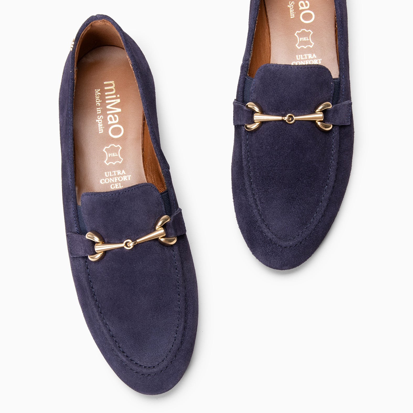 SERENA - Mocassins en daim à petit talon BLEU MARINE