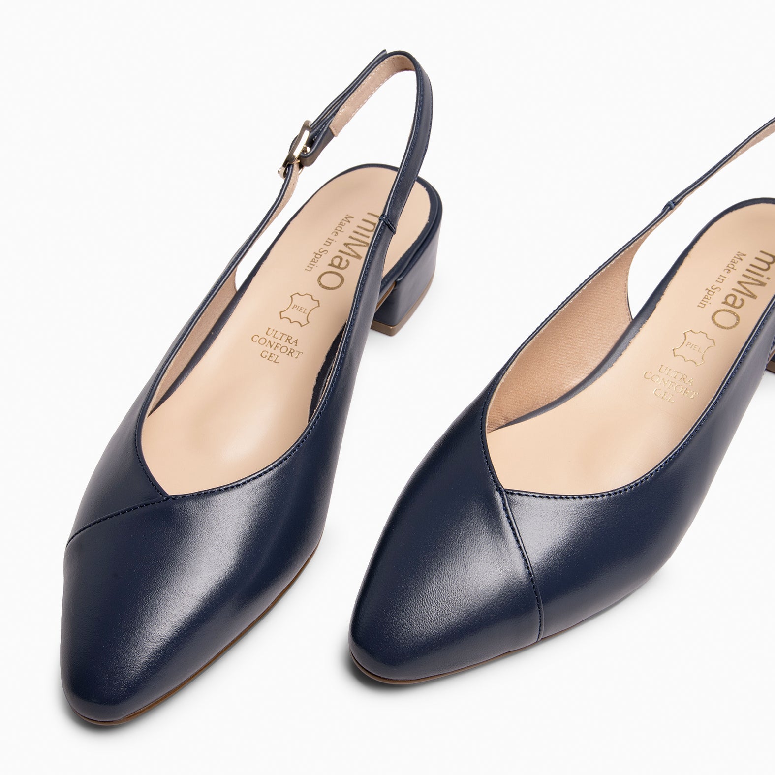 MARTINA - NAVY WOMEN'S SLING-BACK IN SUEDE LEATHER