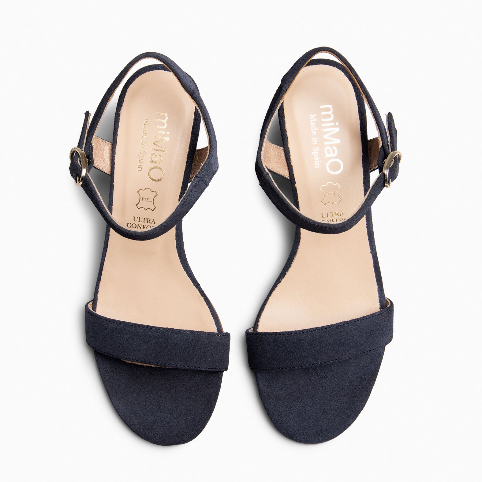 KEILA - Sandales à talon moyen en daim BLEU MARINE