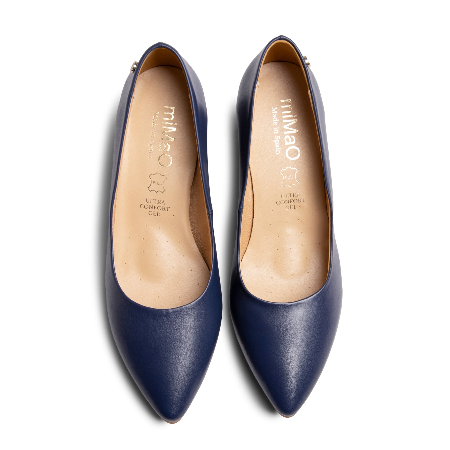 URBAN S SALON - Escarpins à talon moyen en cuir BLEU MARINE