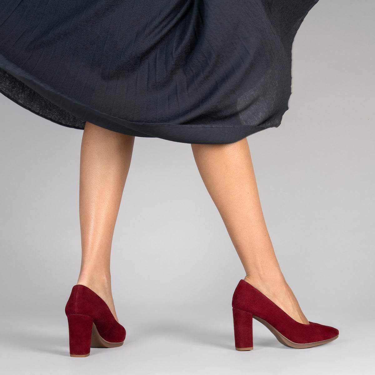 URBAN – BURGUNDY suede high-heeled shoes
