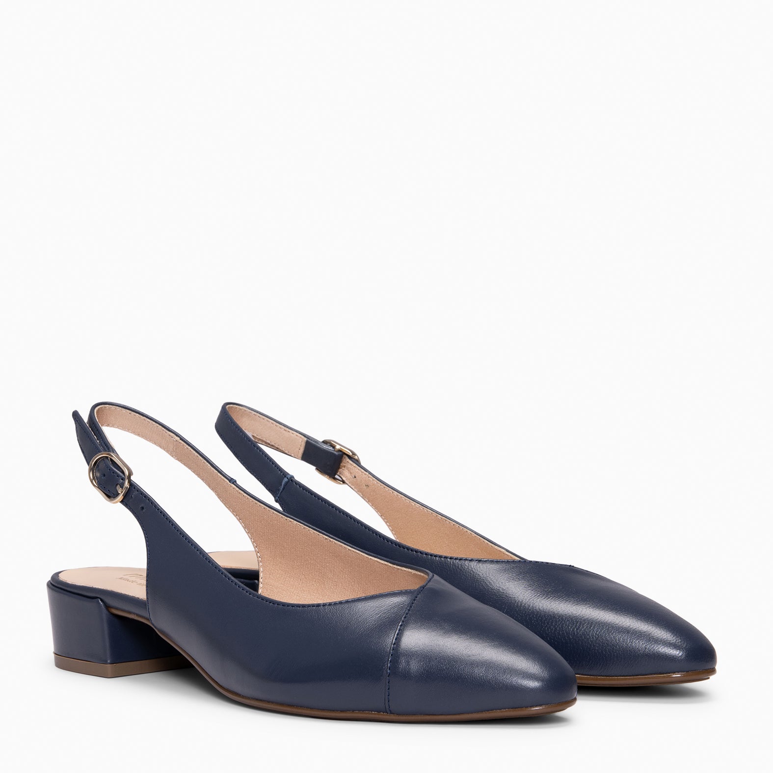 MARTINA - NAVY WOMEN'S SLING-BACK IN SUEDE LEATHER