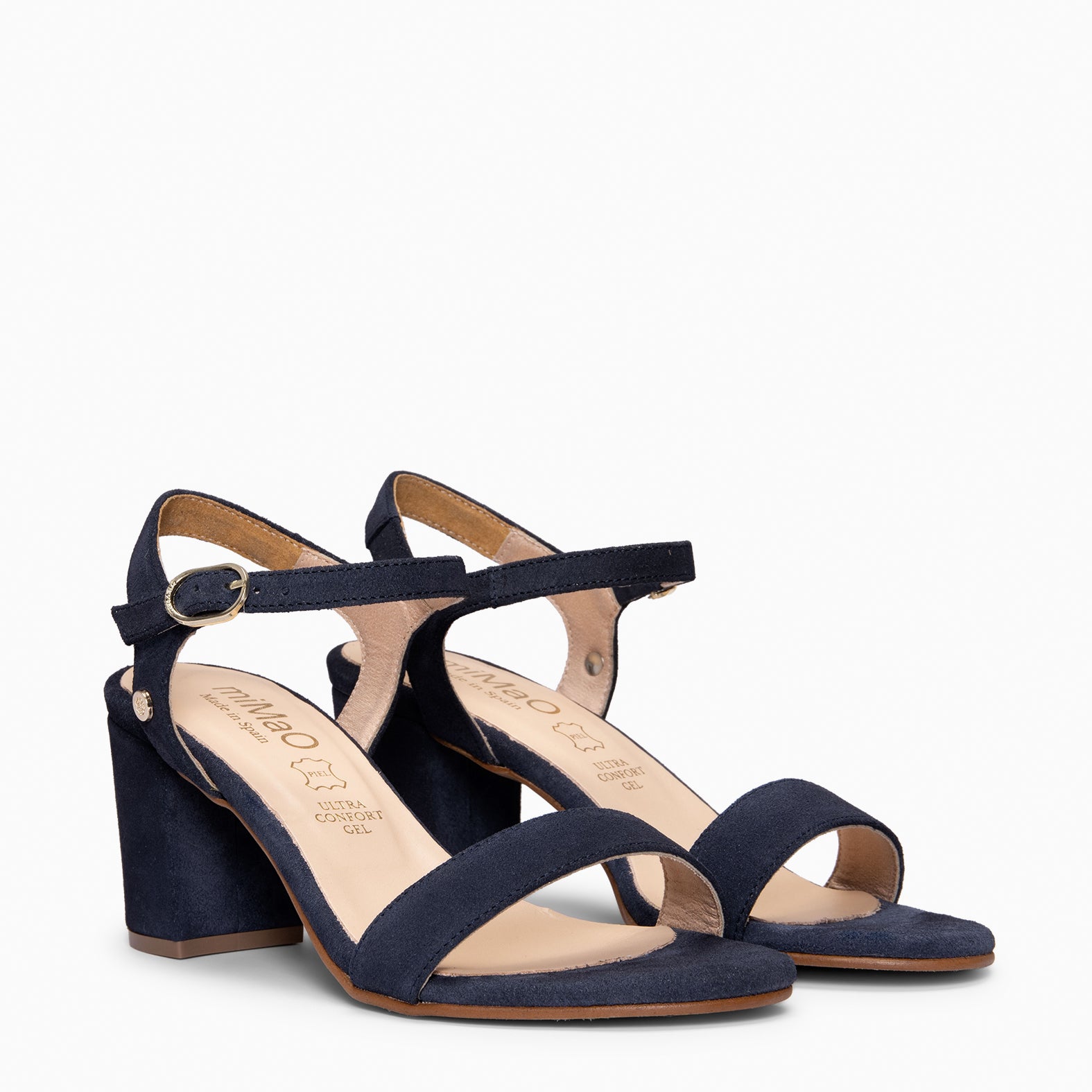 KEILA - Sandalias de tacón medio de ante MARINO