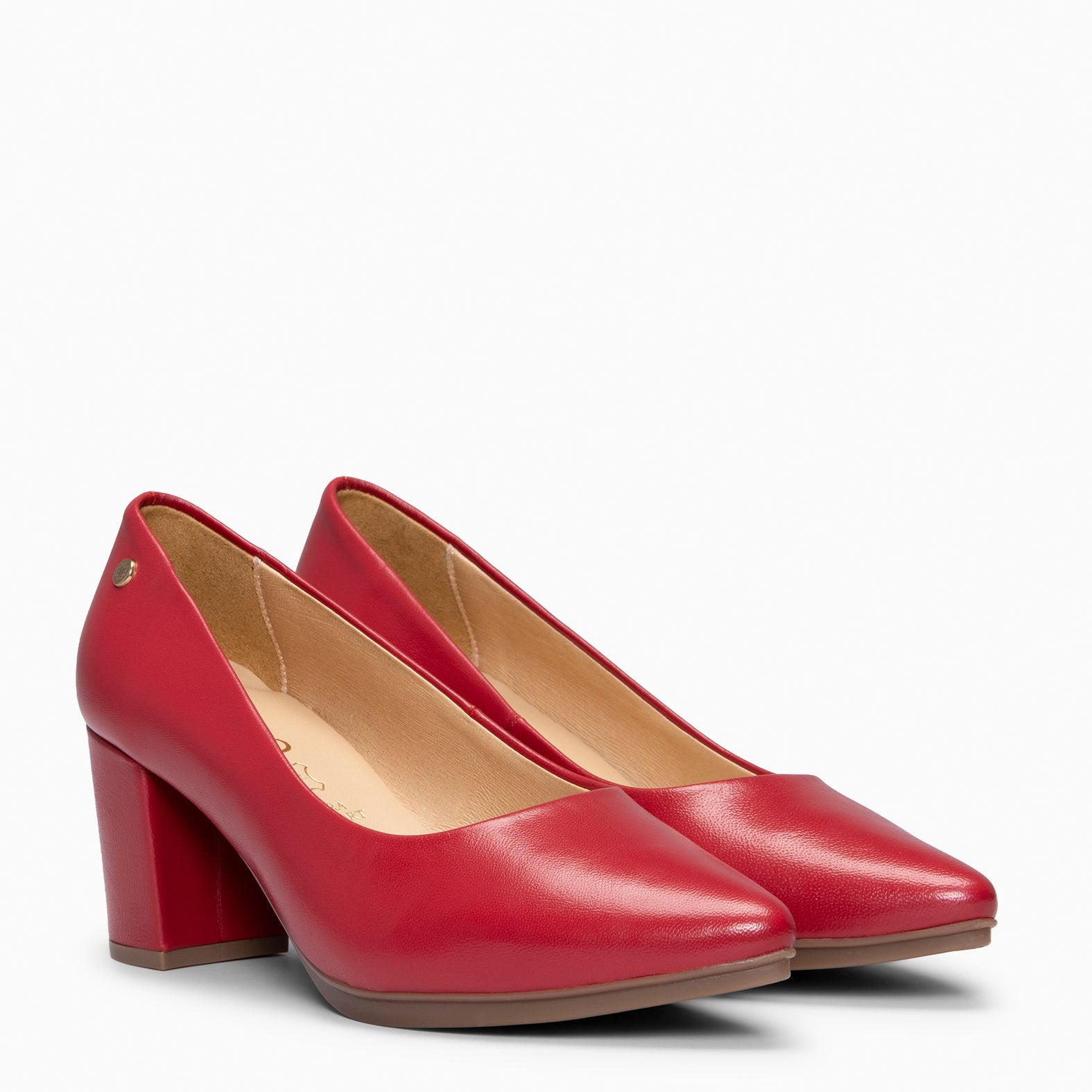 URBAN S SALON - Escarpins à talon moyen en cuir ROUGE