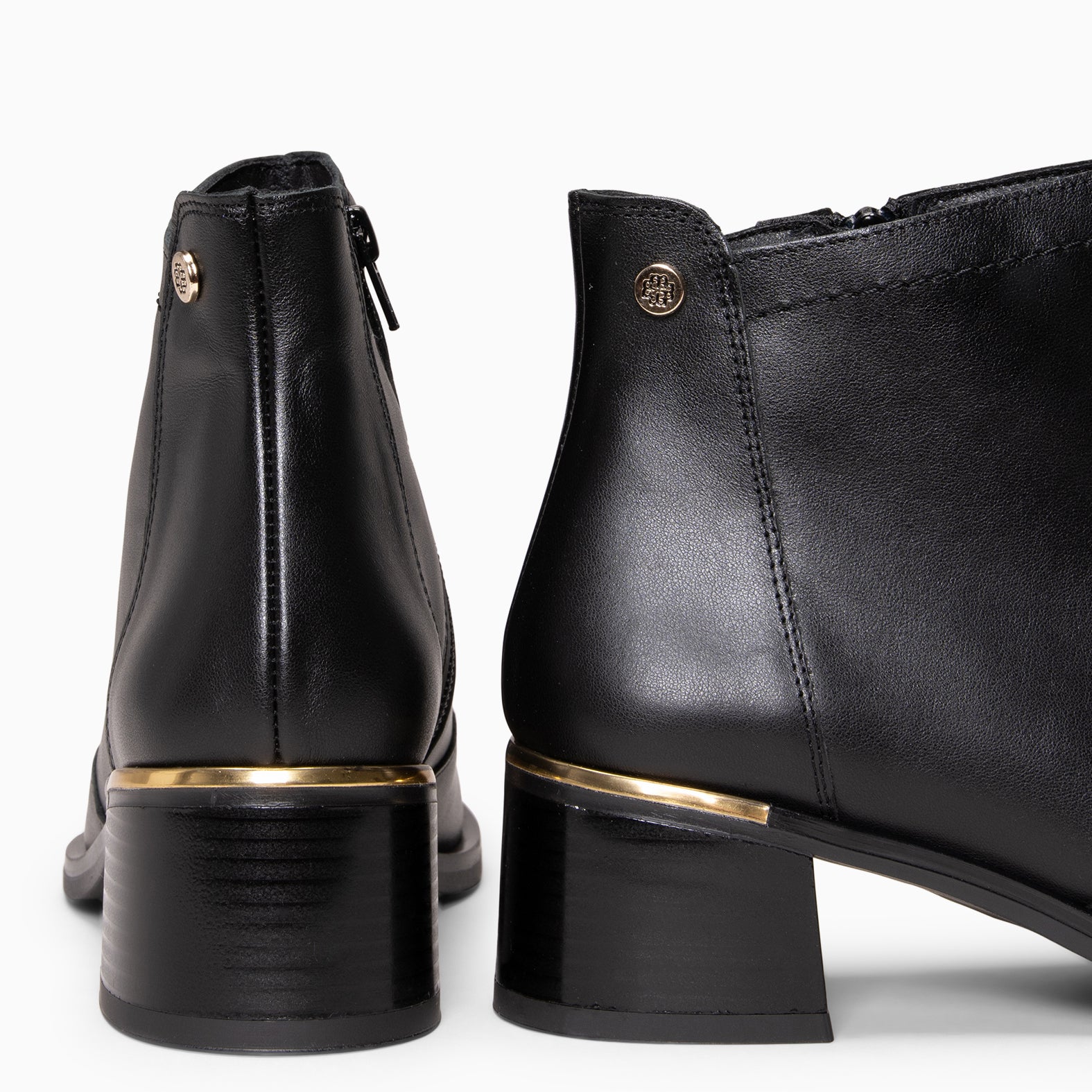 NIXIE – botines de tacón bajo para mujer NEGRO