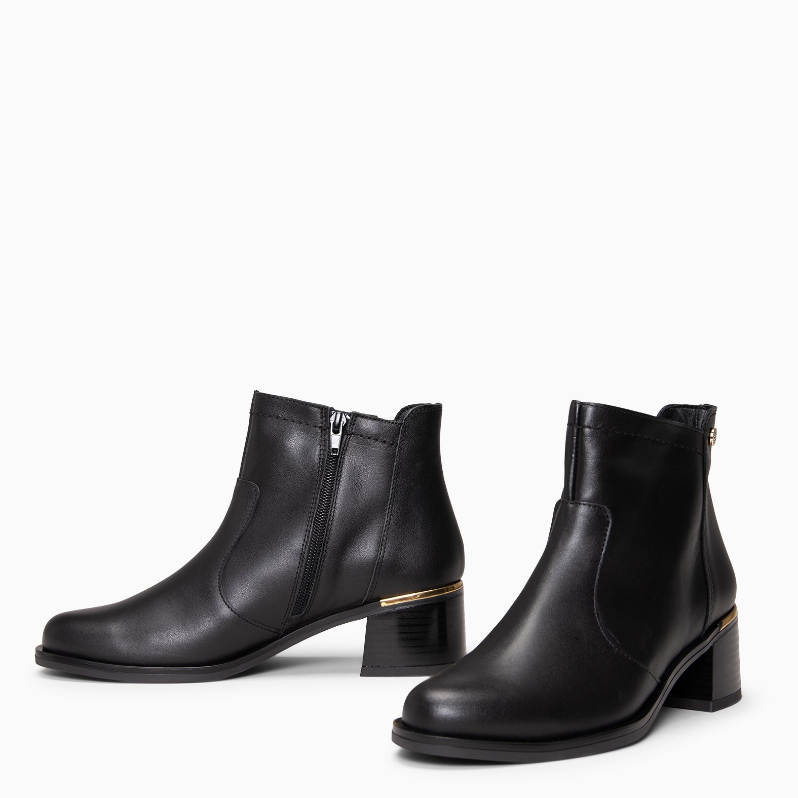 NIXIE – botines de tacón bajo para mujer NEGRO