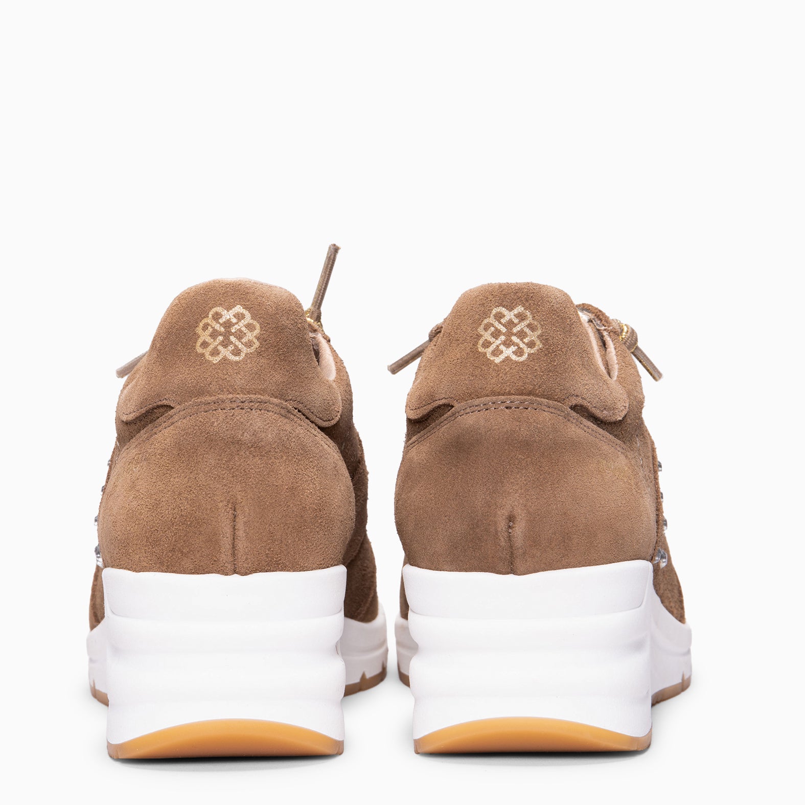 METZ - TAUPE Suede wedge sneakers