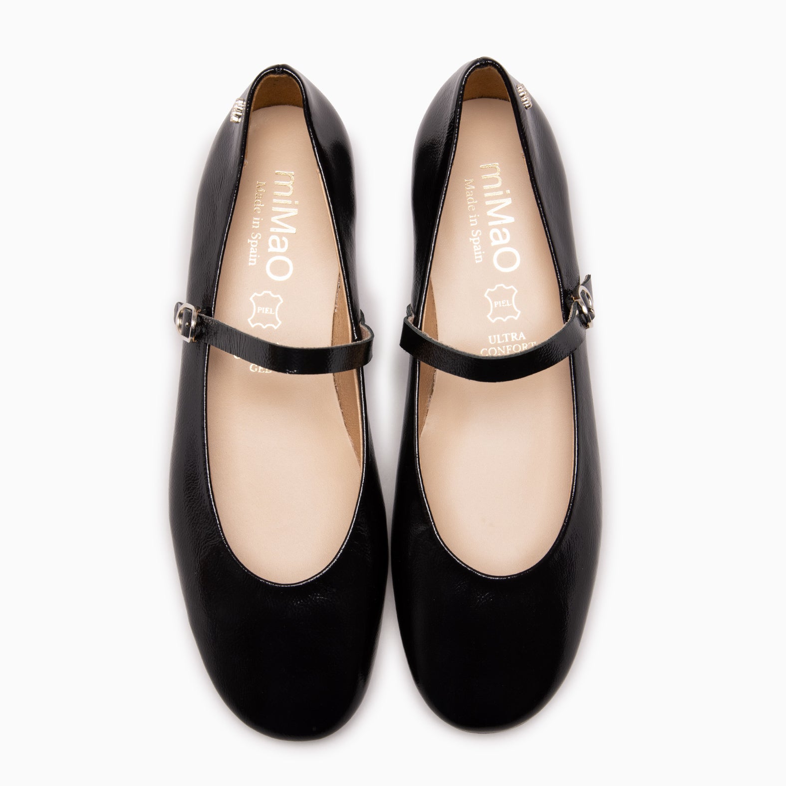 ZOE - Mary Jane à lanière en cuir vernis NOIR