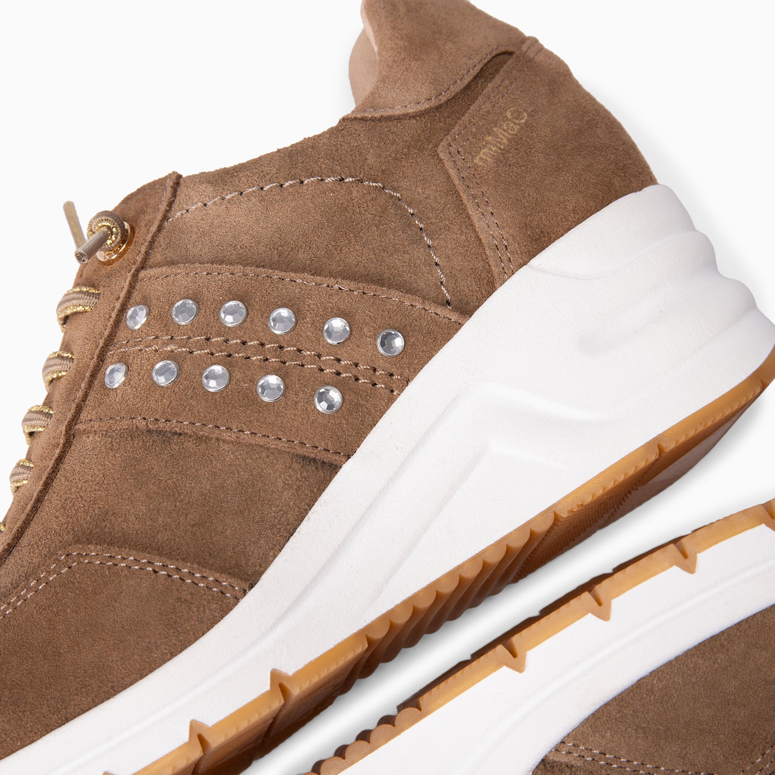 METZ - TAUPE Suede wedge sneakers