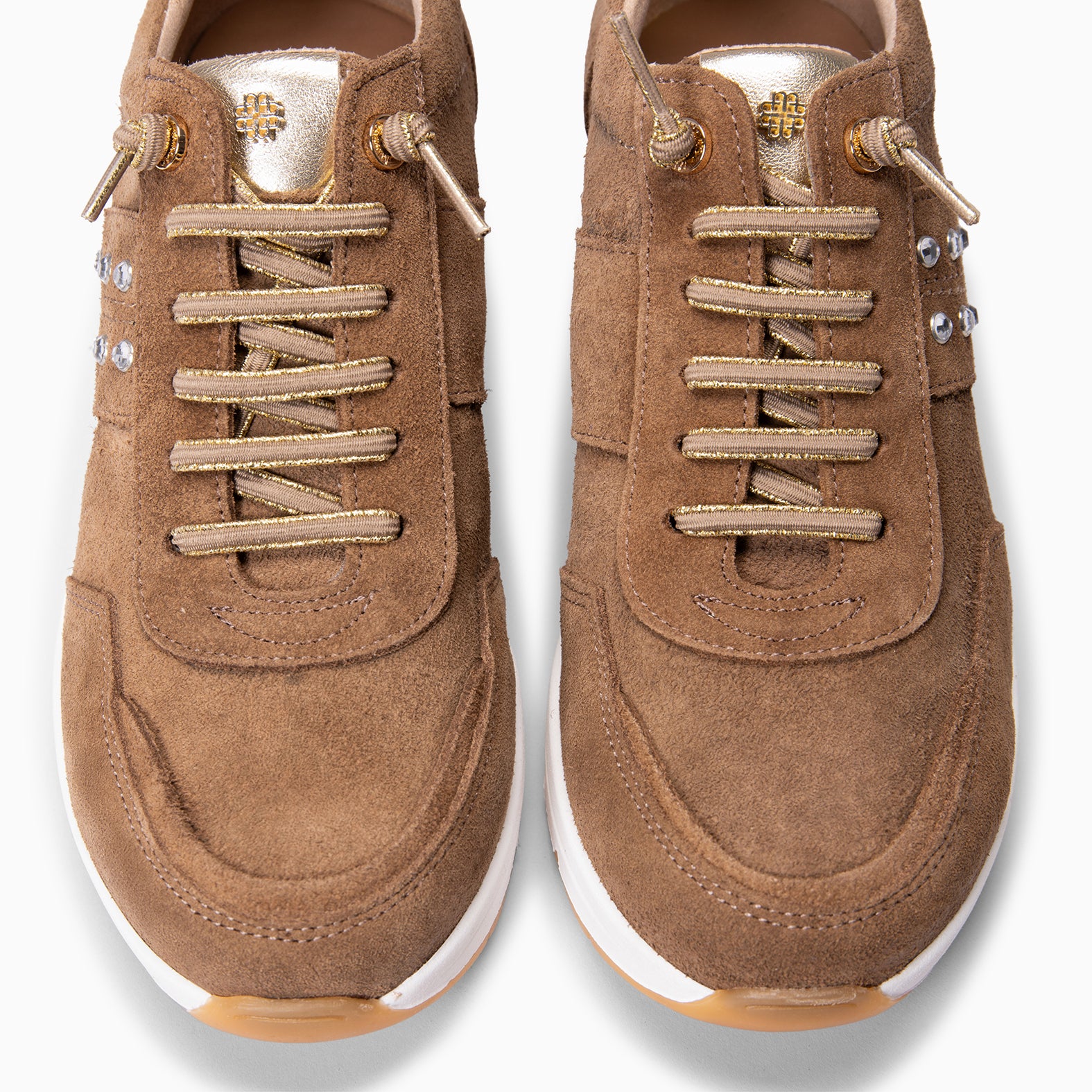 METZ - TAUPE Suede wedge sneakers