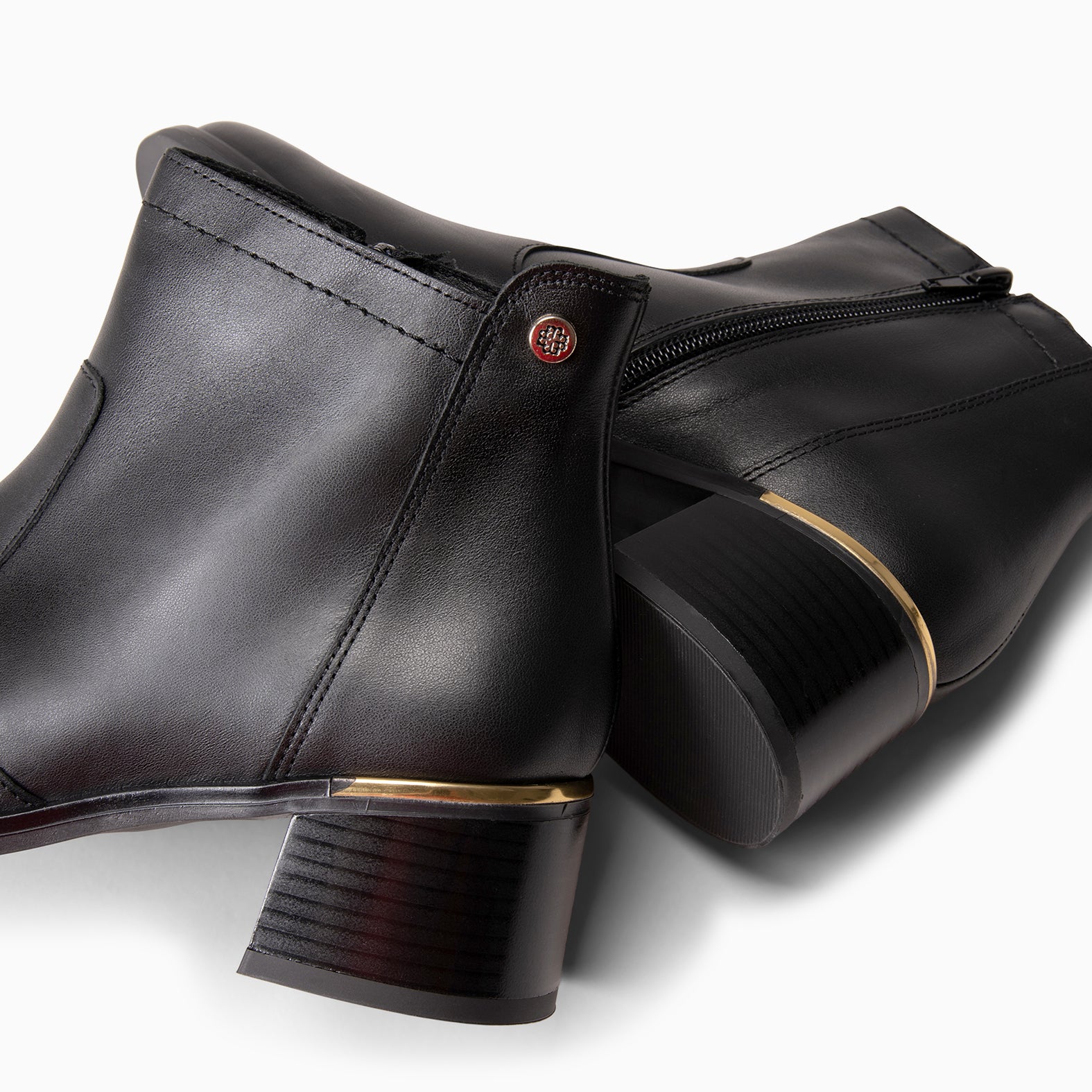 NIXIE – botines de tacón bajo para mujer NEGRO