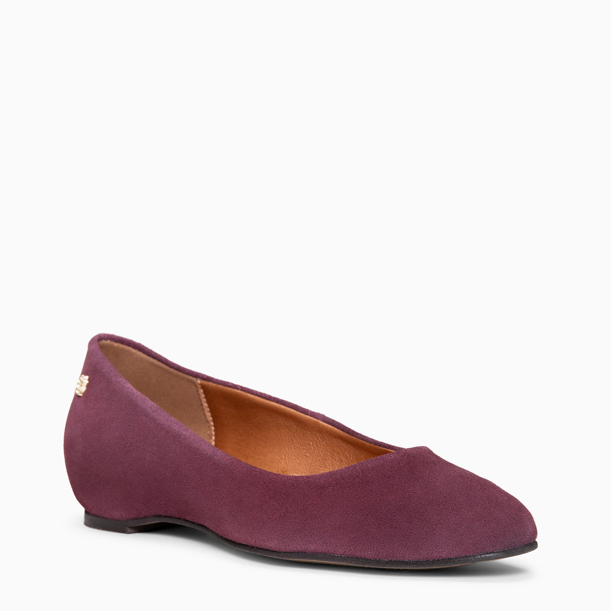MALOU – Ballerina’s van suède met verborgen sleehak BORDEAUX