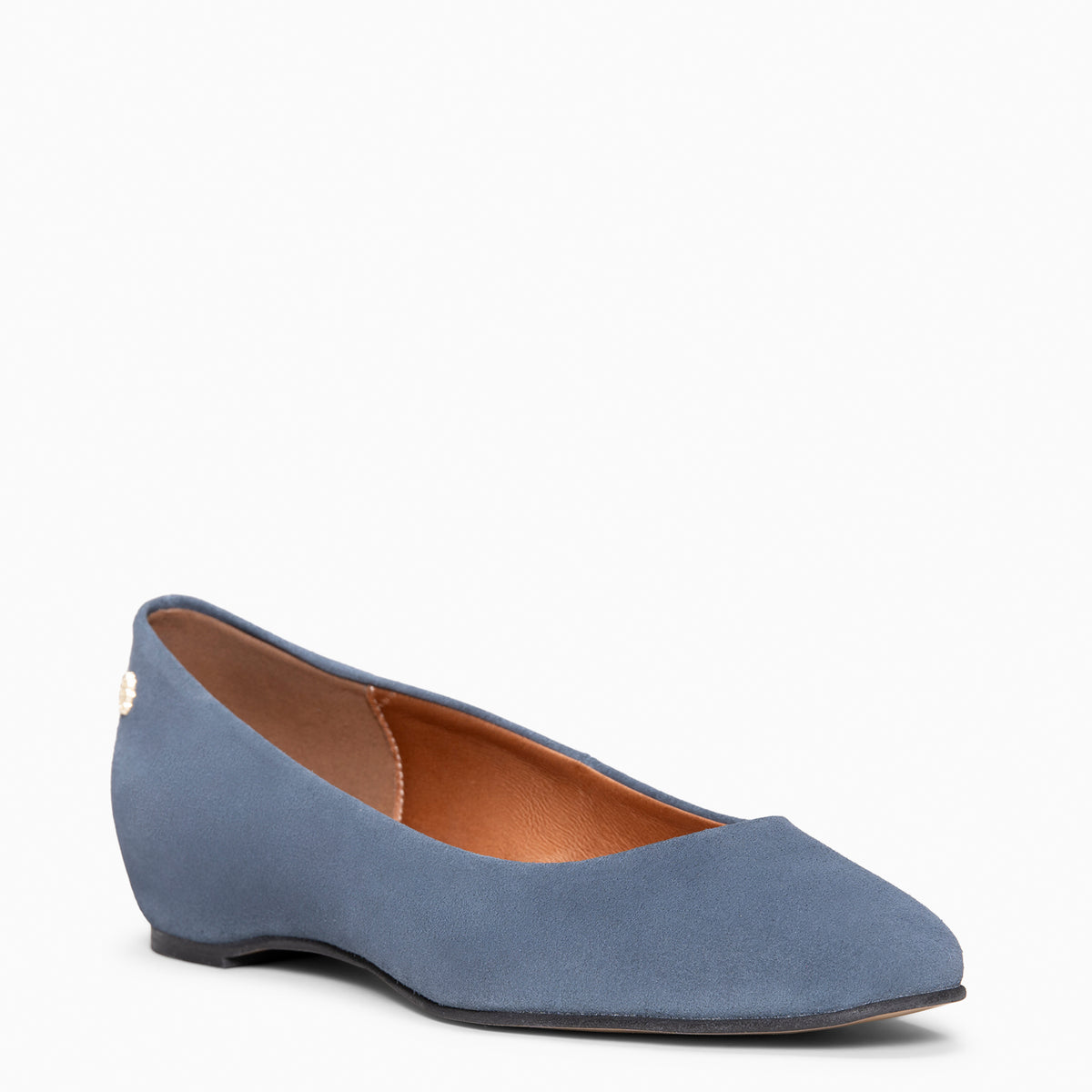 MALOU – Ballerina’s van suède met verborgen sleehak JEANS